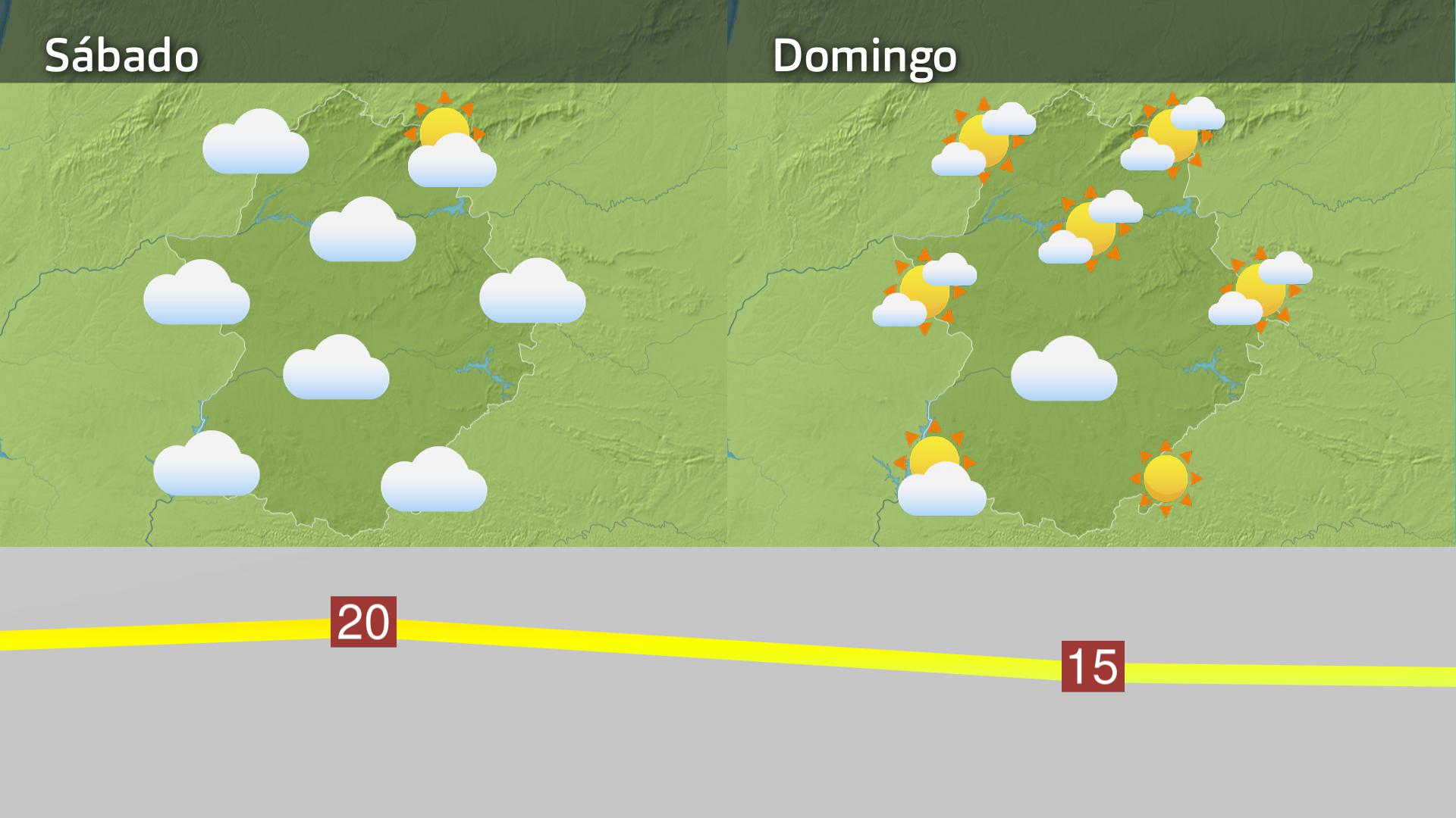 Mapa de previsión sábado 11 y domingo 12 de enero