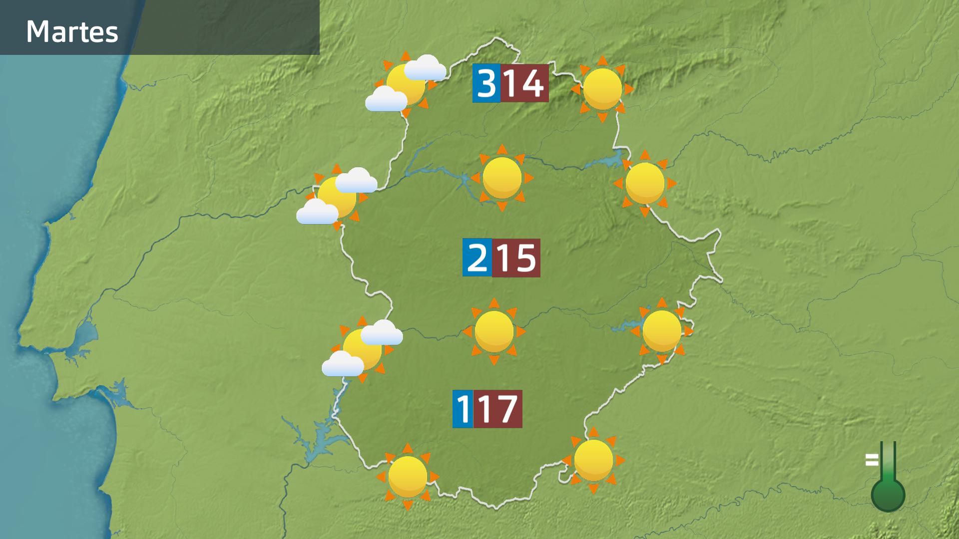 Mapa de previsión del martes 4 de febrero