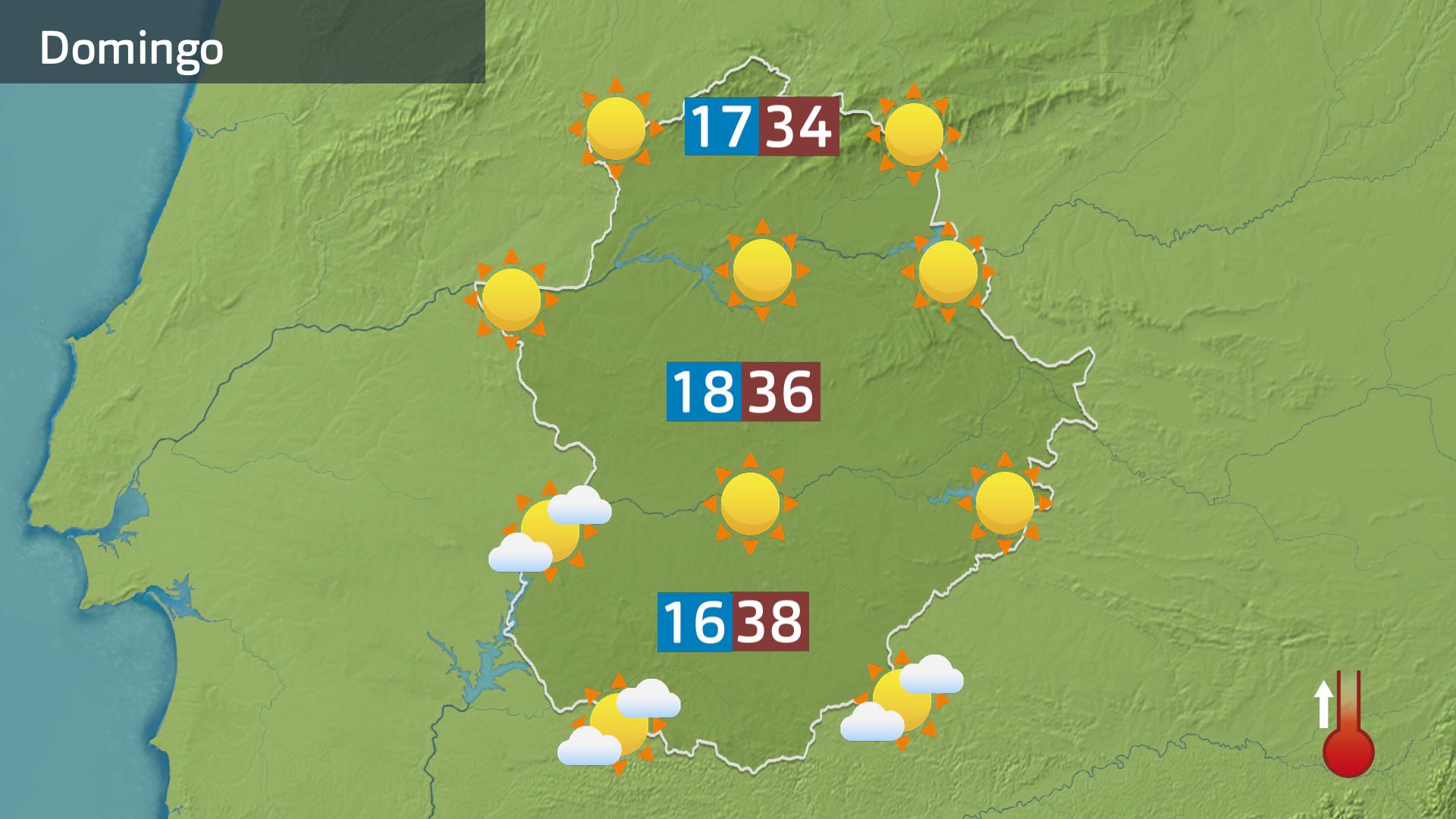 Mapa de previsión del domingo 8 de junio