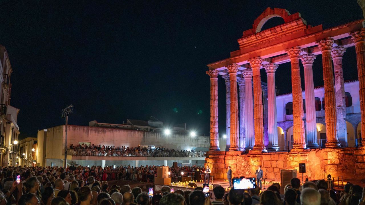 Templo de Diana durante la Noche del Patrimonio de Mérida