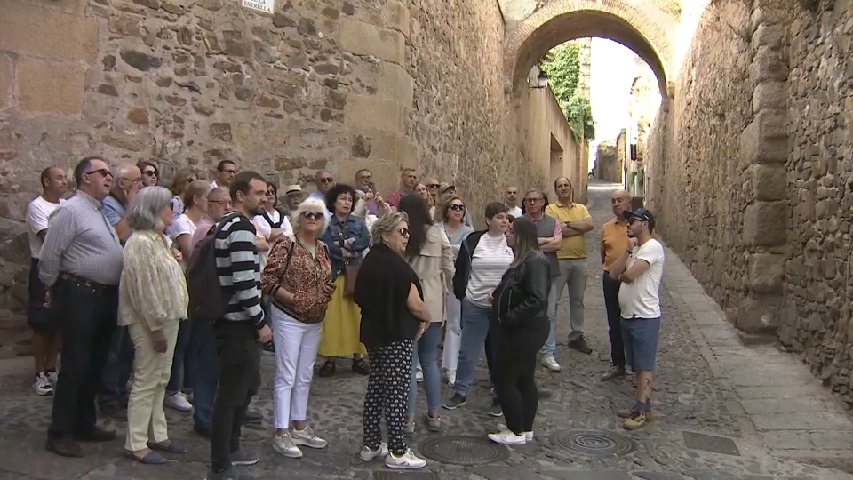 Turistas en Cáceres