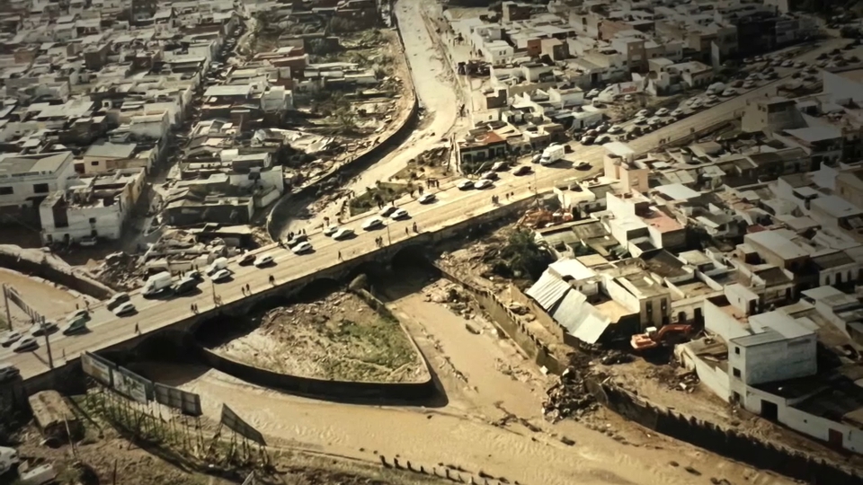 Riada en Badajoz en 1997 - Imagen de archivo.
