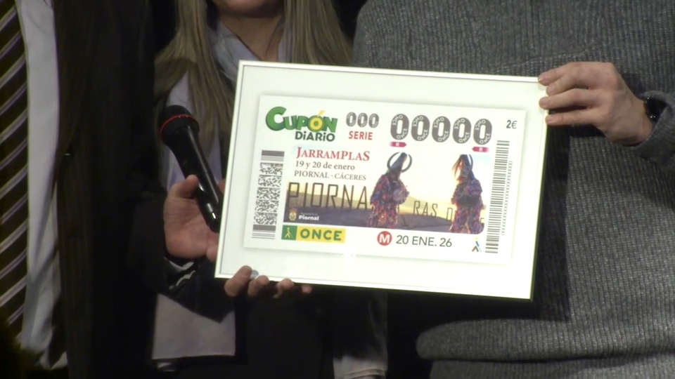 Cupón de la ONCE dedicado a Jarramplas, de Piornal