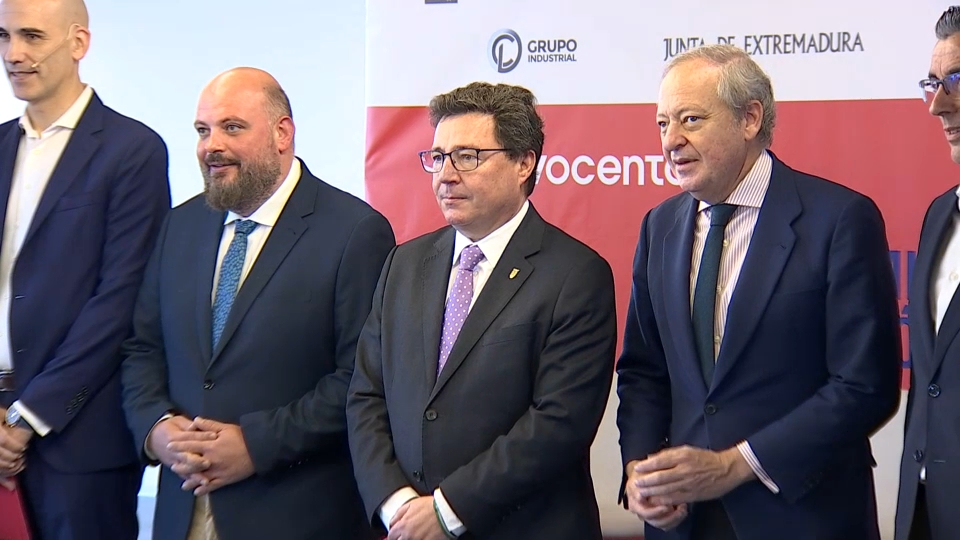 Guillermo Santamaría, consejero de la Junta de Extremadura, durante el desayuno informativo