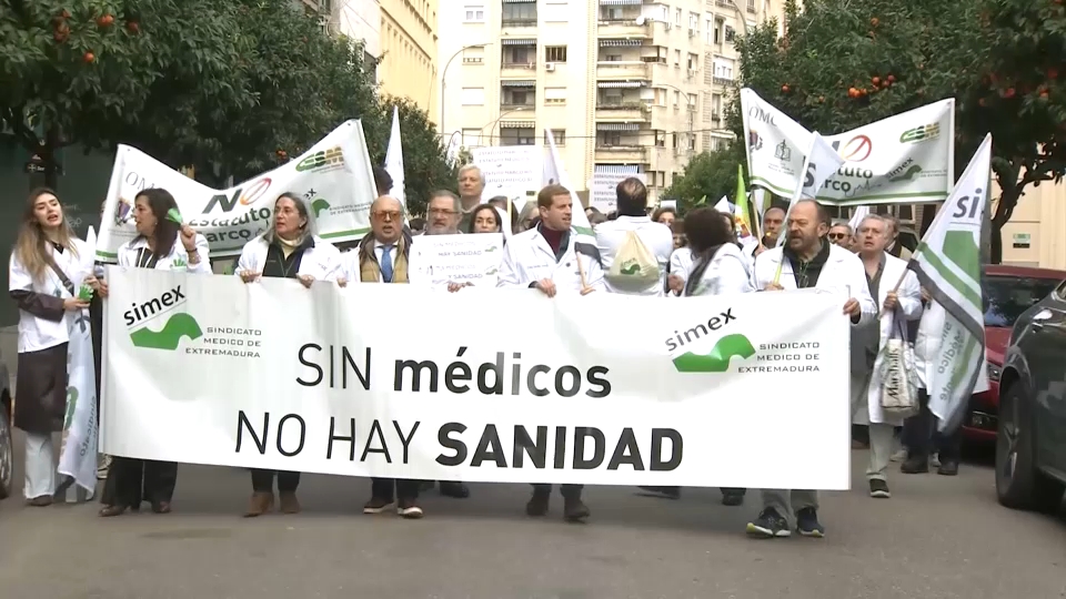 Médicos manifestándose el pasado mes de febrero