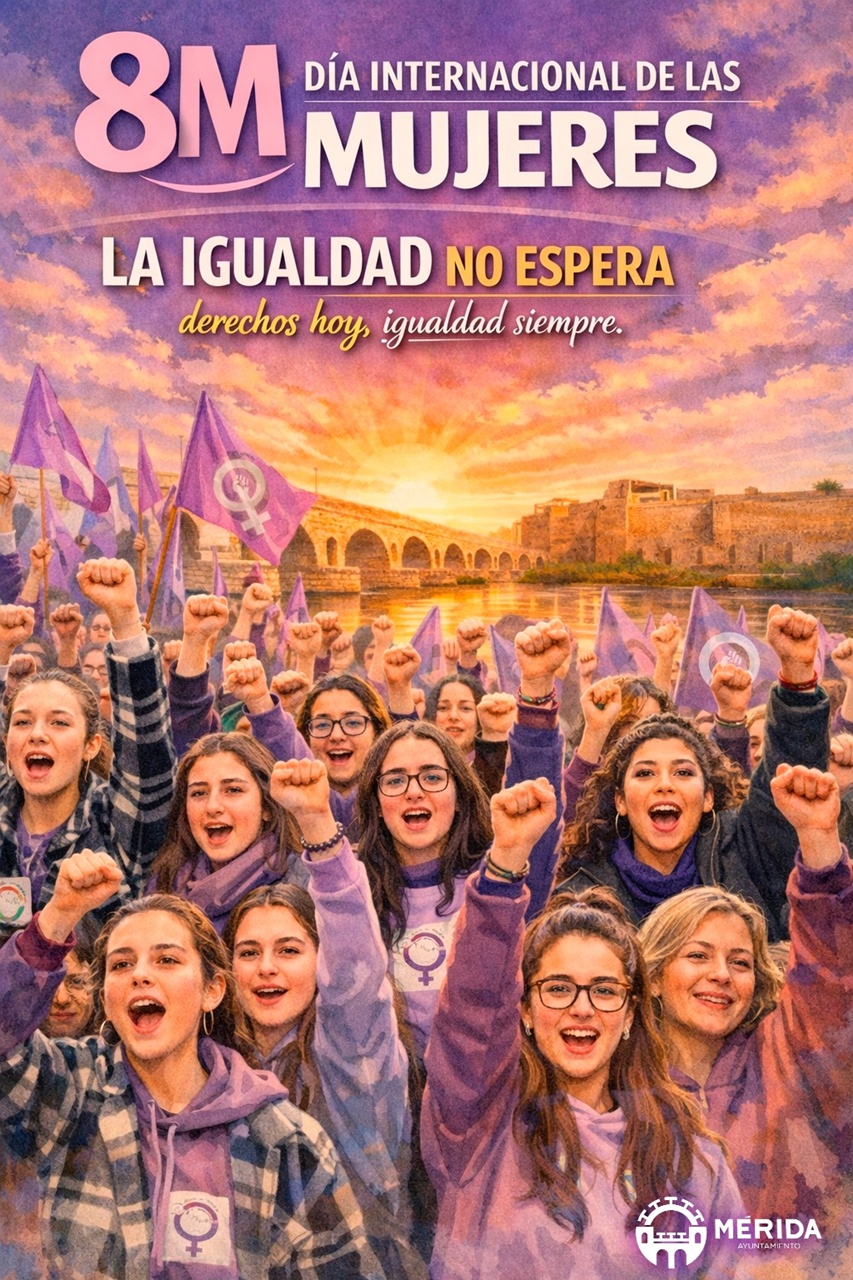 Cartel del Ayuntamiento de Mérida con motivo del 8M