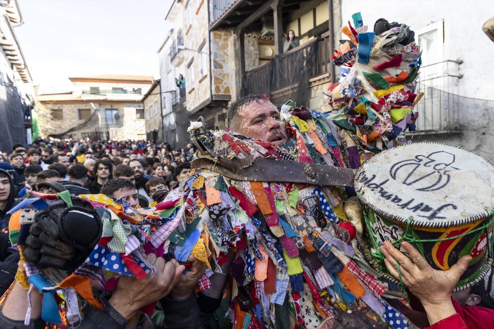 Celebración de Jarramplas 2025, a 19 de enero de 2025, en Piornal, Cáceres, Extremadura 