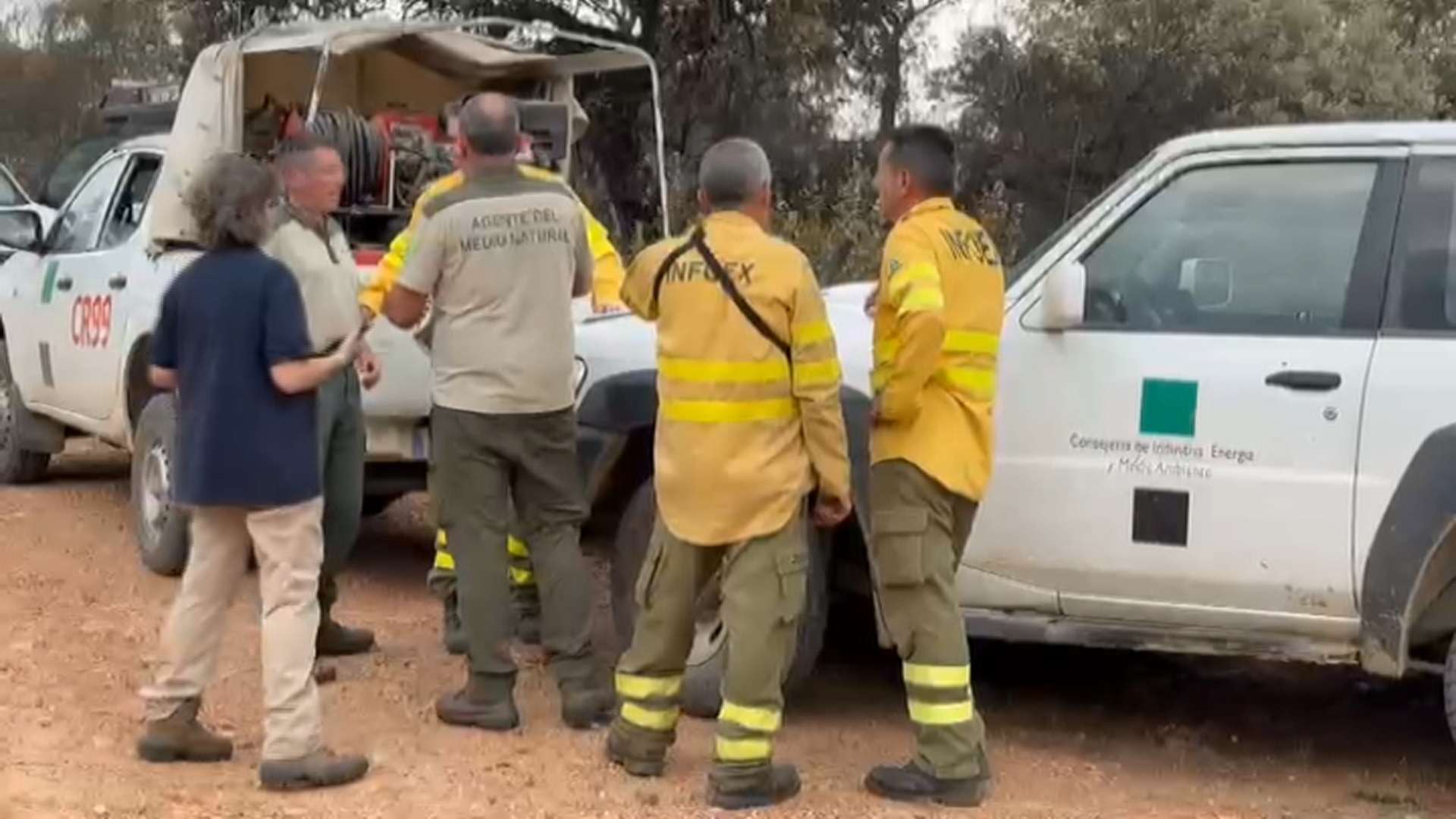 Desactivado el nivel 1 de peligrosidad en el incendio forestal de Madrigalejo 