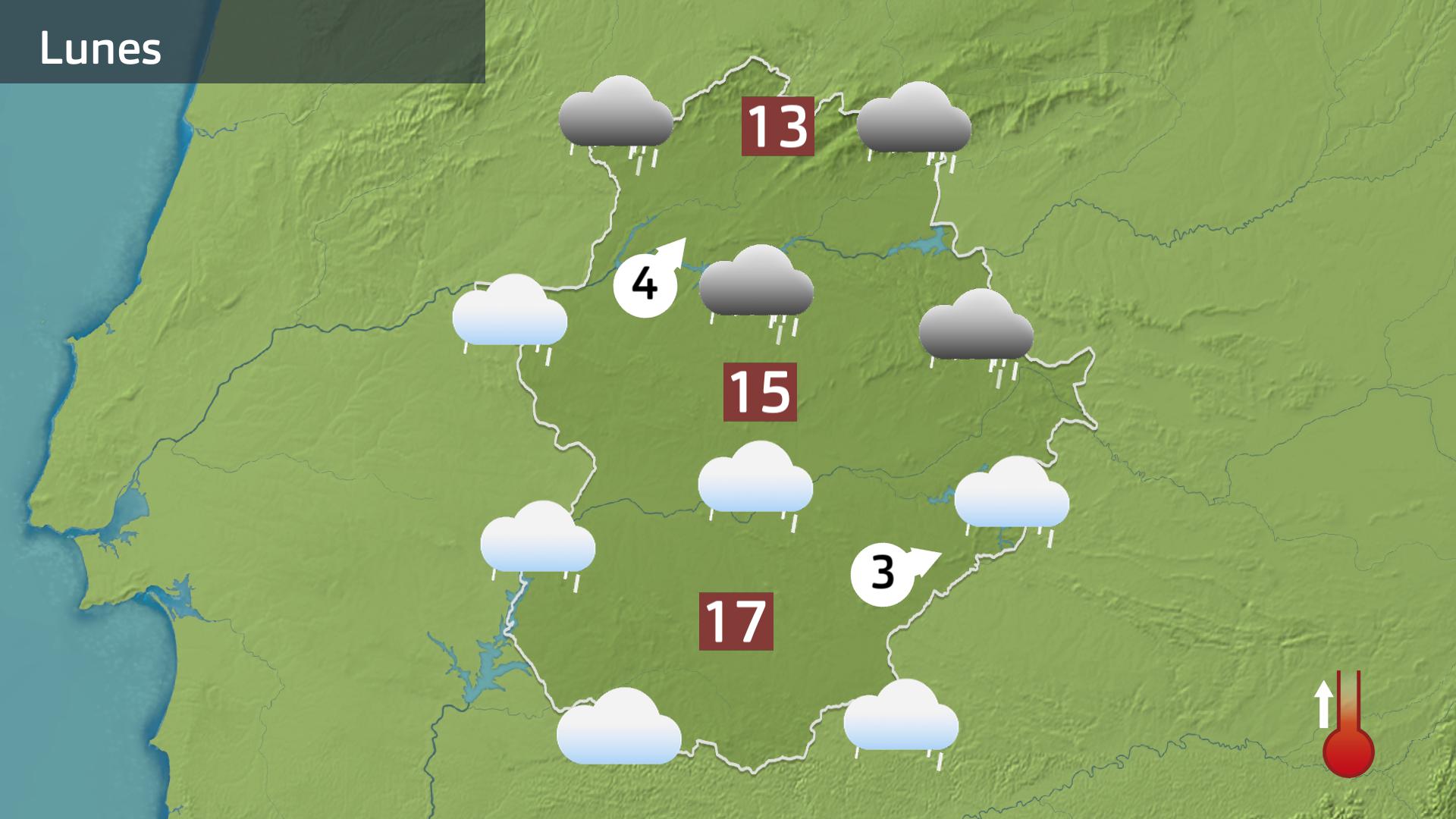Mapa de previsión para hoy lunes 26 de enero