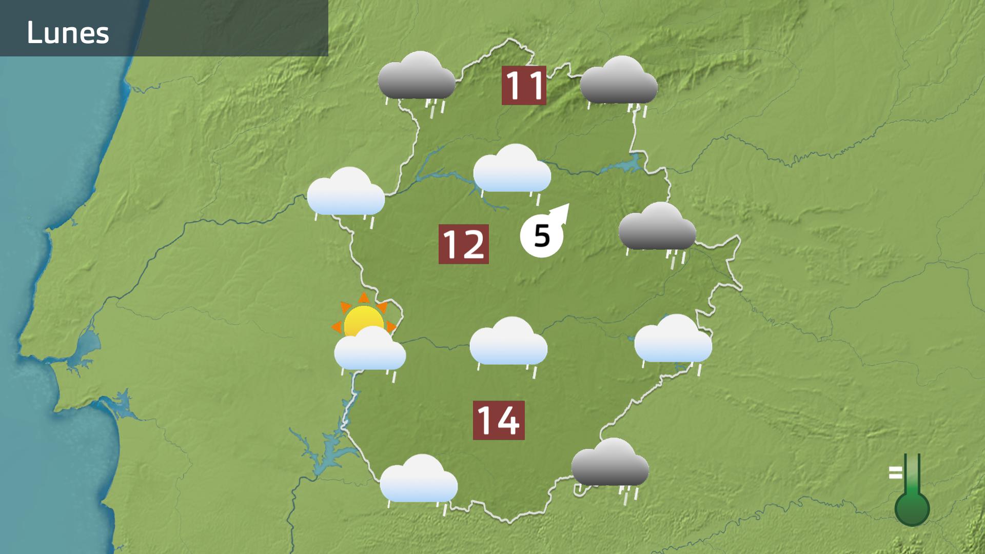 Mapa de previsión para hoy lunes 2 de febrero