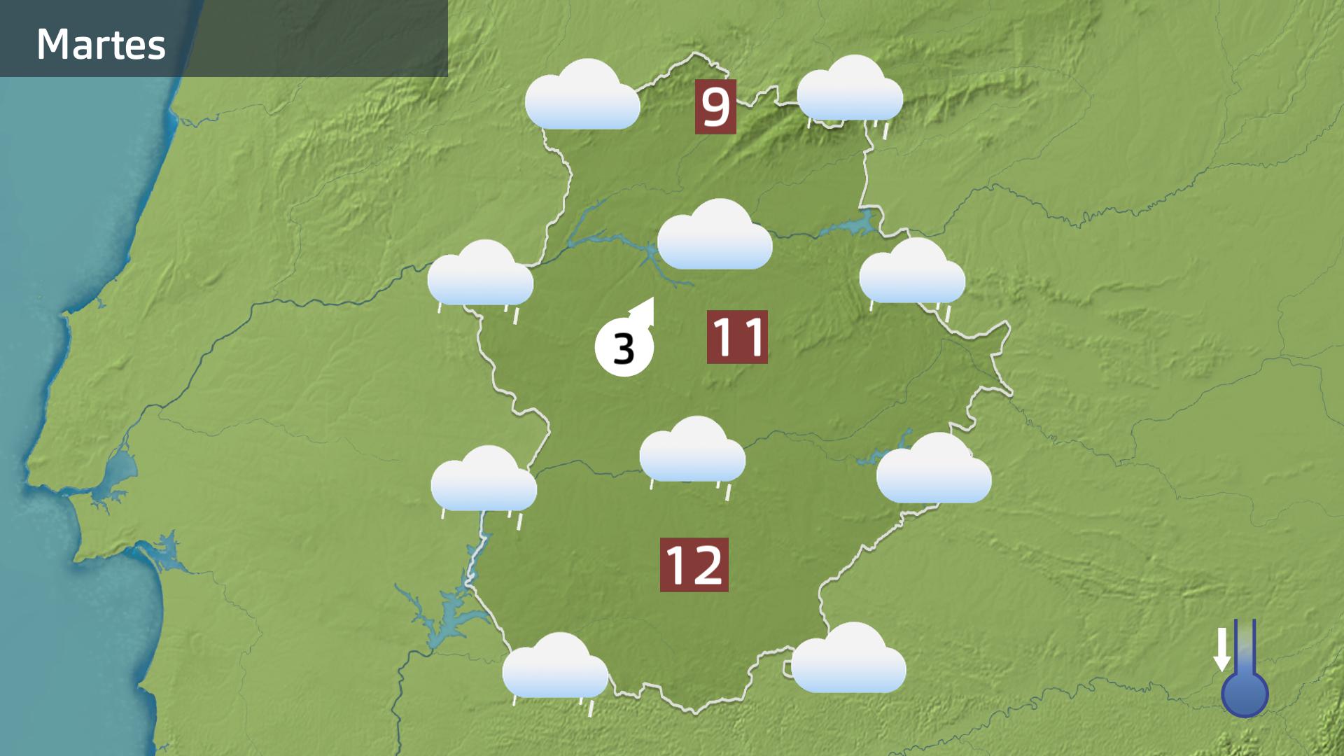Mapa de previsión para hoy martes 3 de febrero