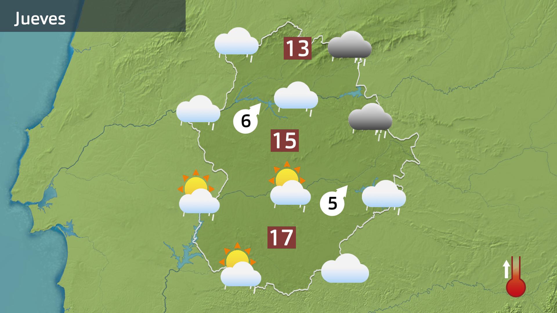 Mapa de previsión para hoy jueves 5 de febrero