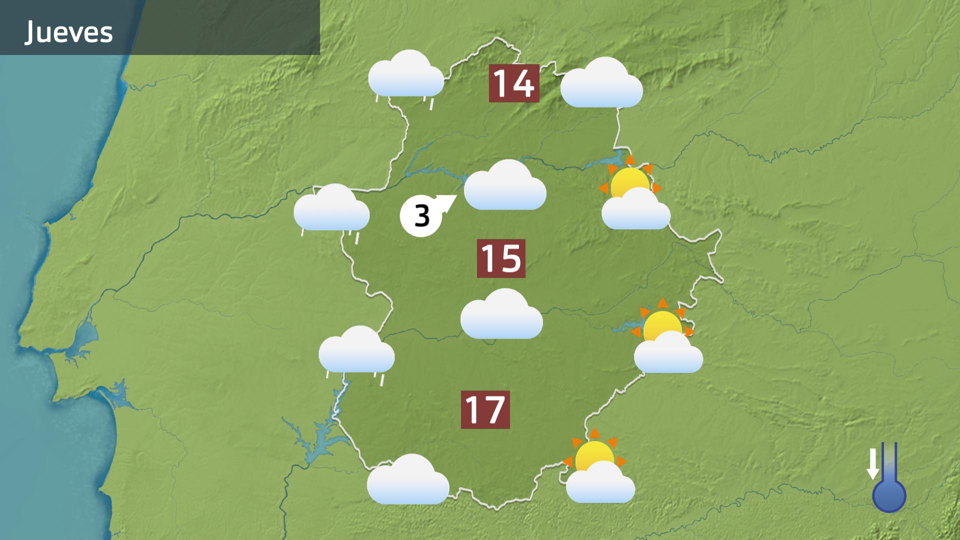 Mapa de previsión para hoy jueves 12 de febrero