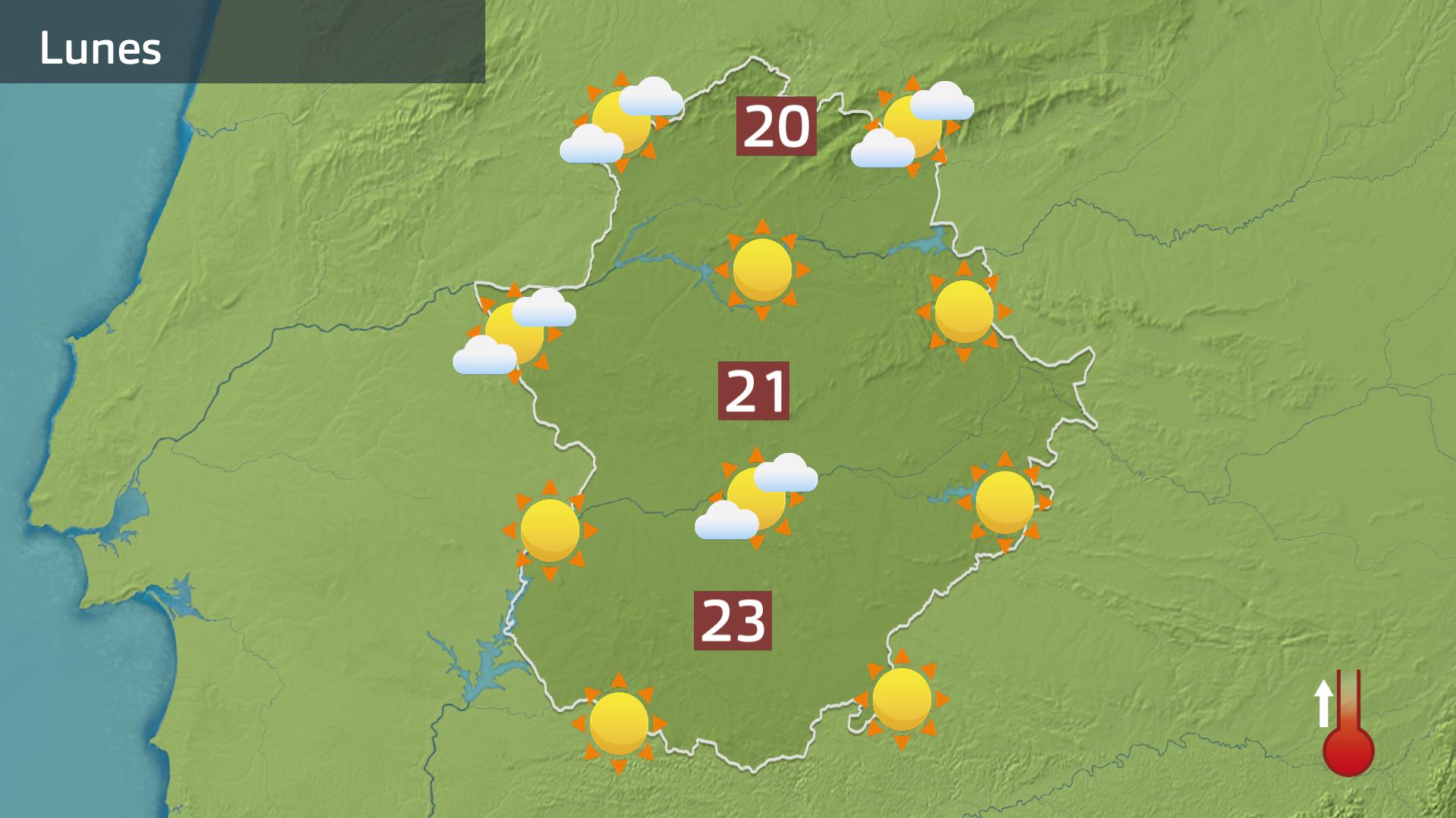 Mapa de previsión para hoy lunes 23 de febrero