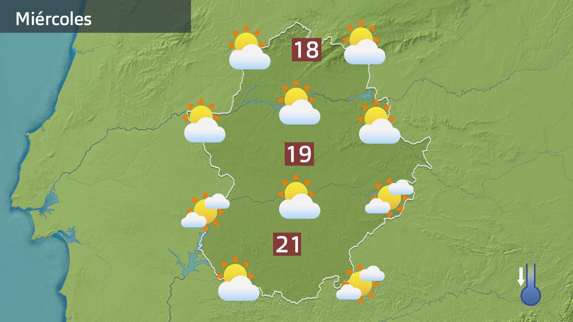 Mapa de previsión para hoy miércoles 25 de febrero