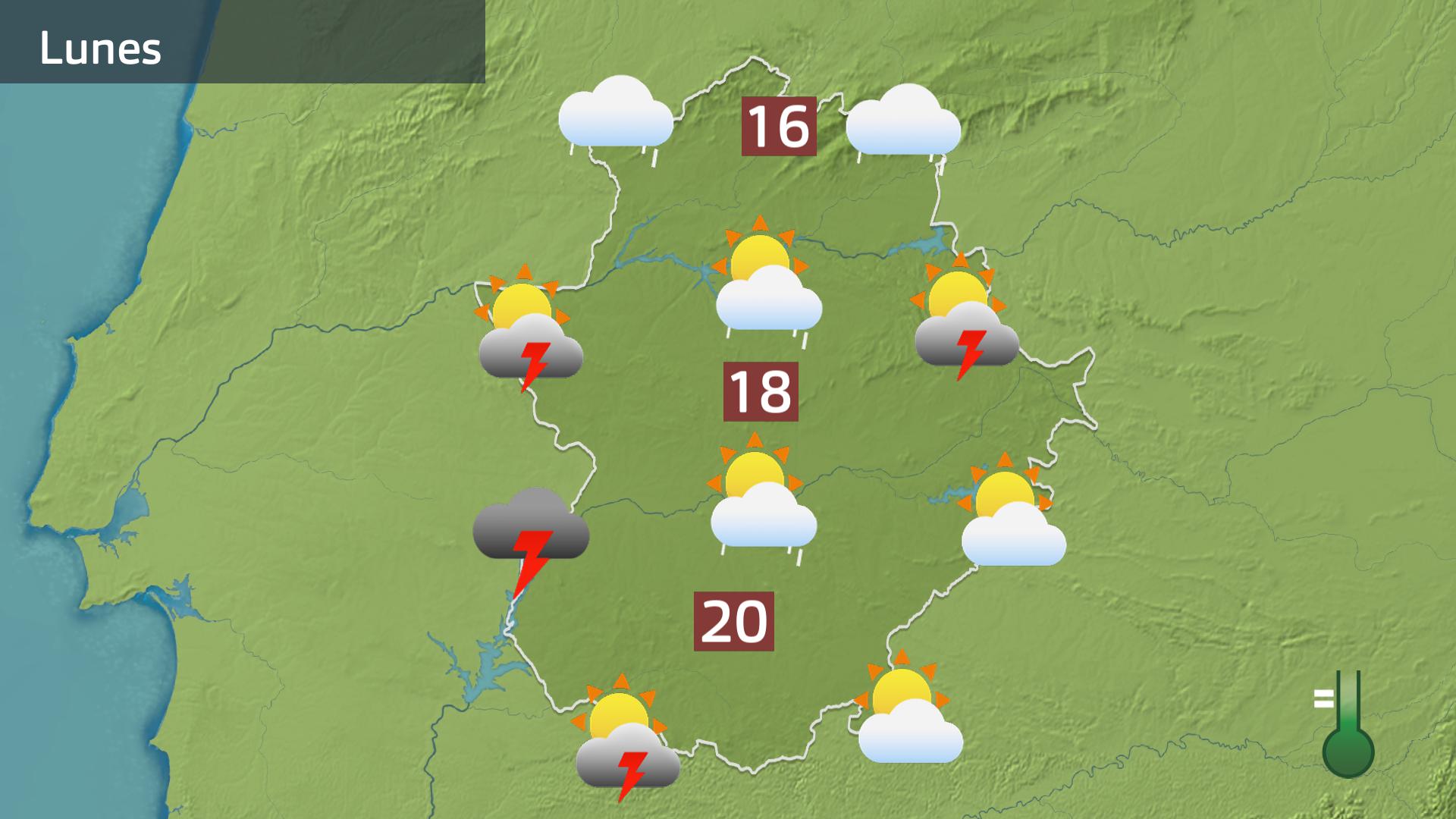 Mapa de previsión para hoy lunes 2 de marzo