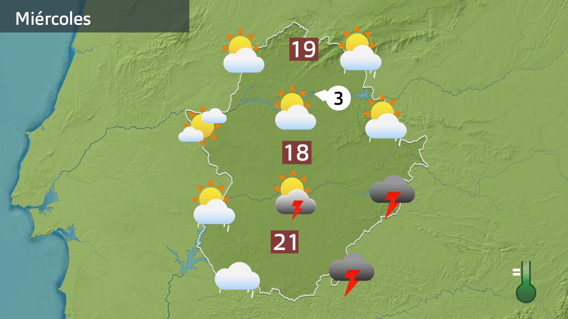 Mapa de previsión para hoy miércoles 4 de marzo