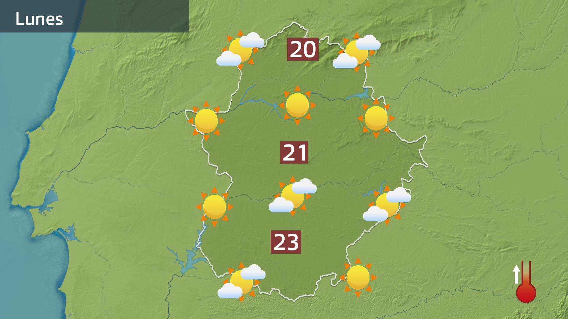 Mapa de previsión para hoy lunes 23 de marzo