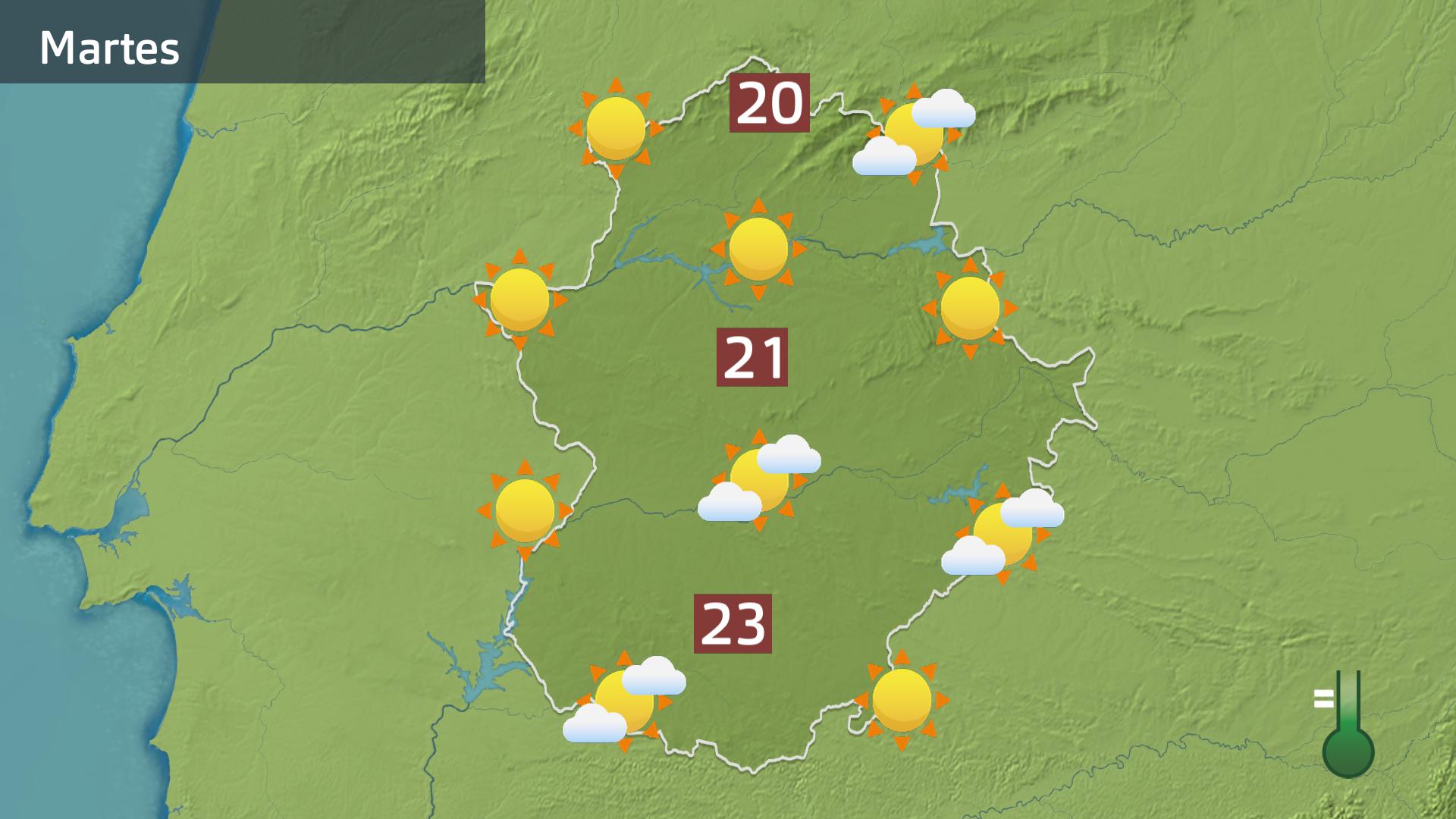 Mapa de previsión para hoy martes 24 de marzo