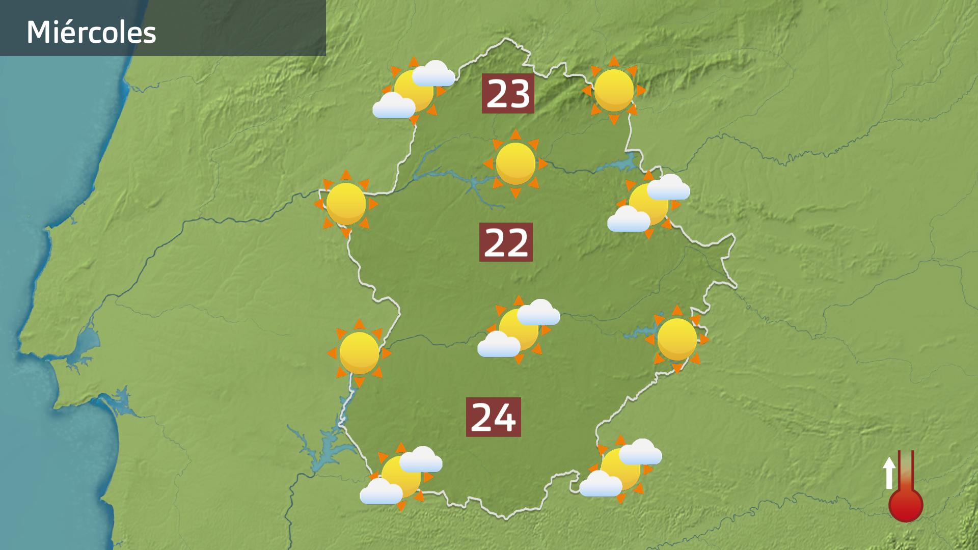 Mapa de previsión para hoy miércoles 25 de marzo
