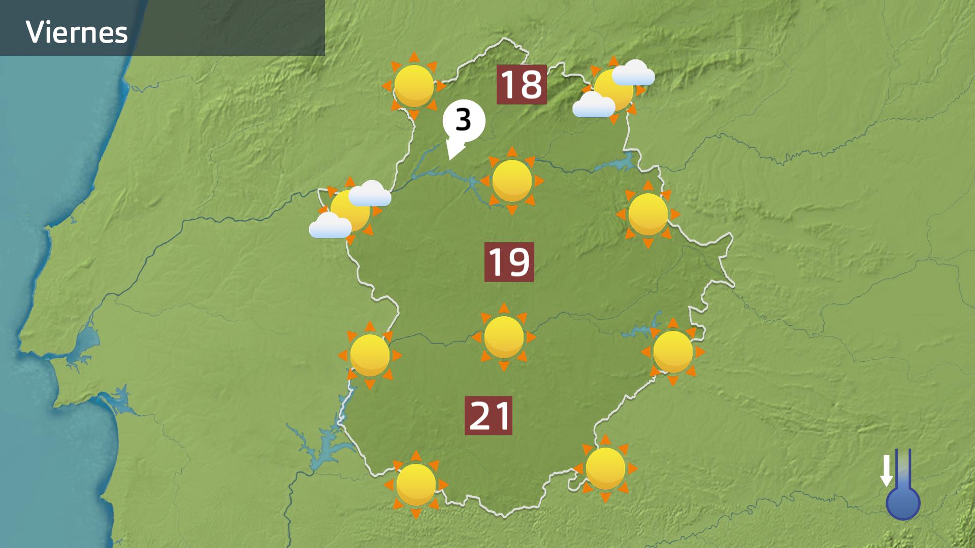 Mapa de previsión para hoy viernes 27 de marzo