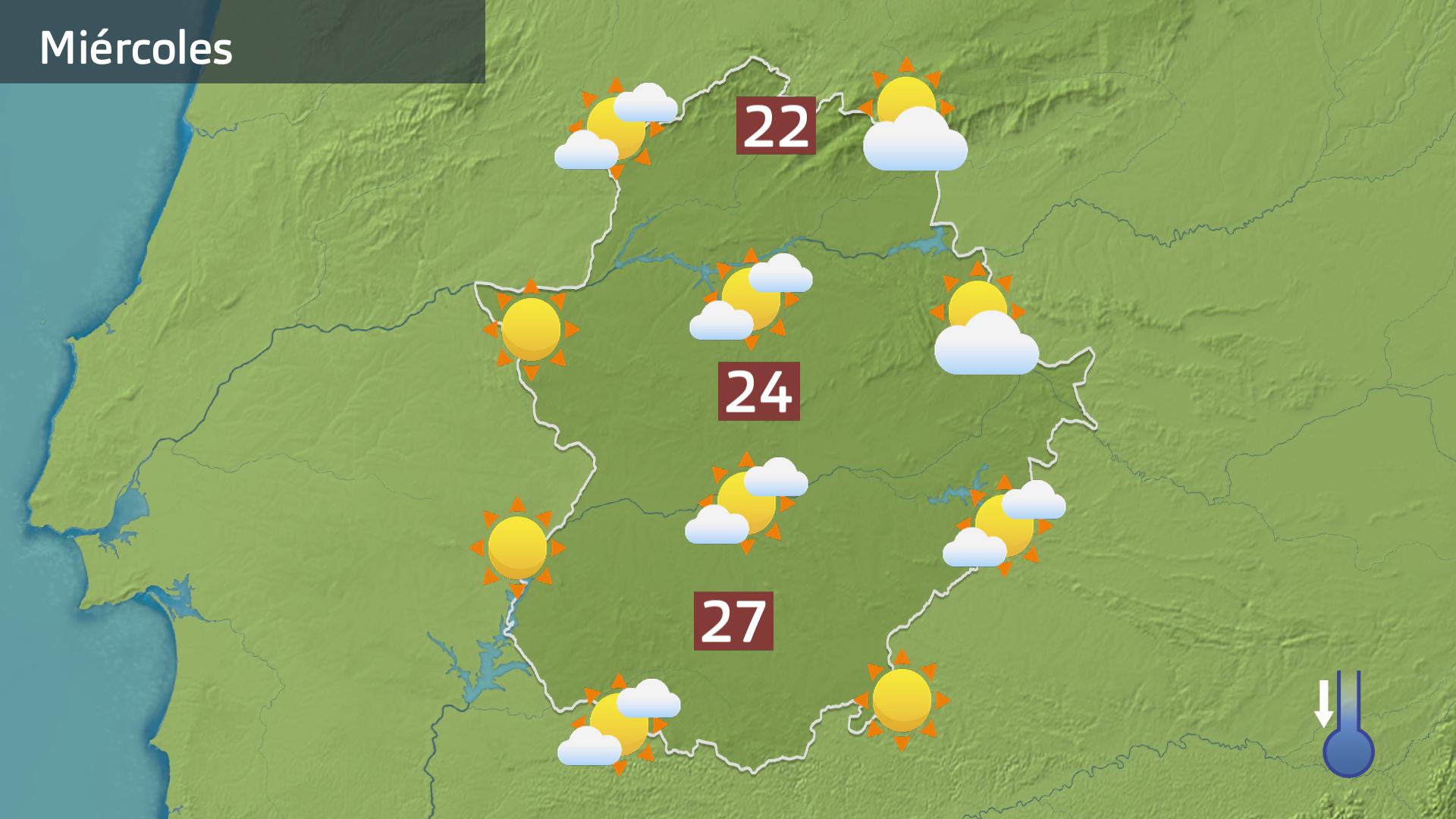 Mapa de previsión para hoy miércoles 22 de abril