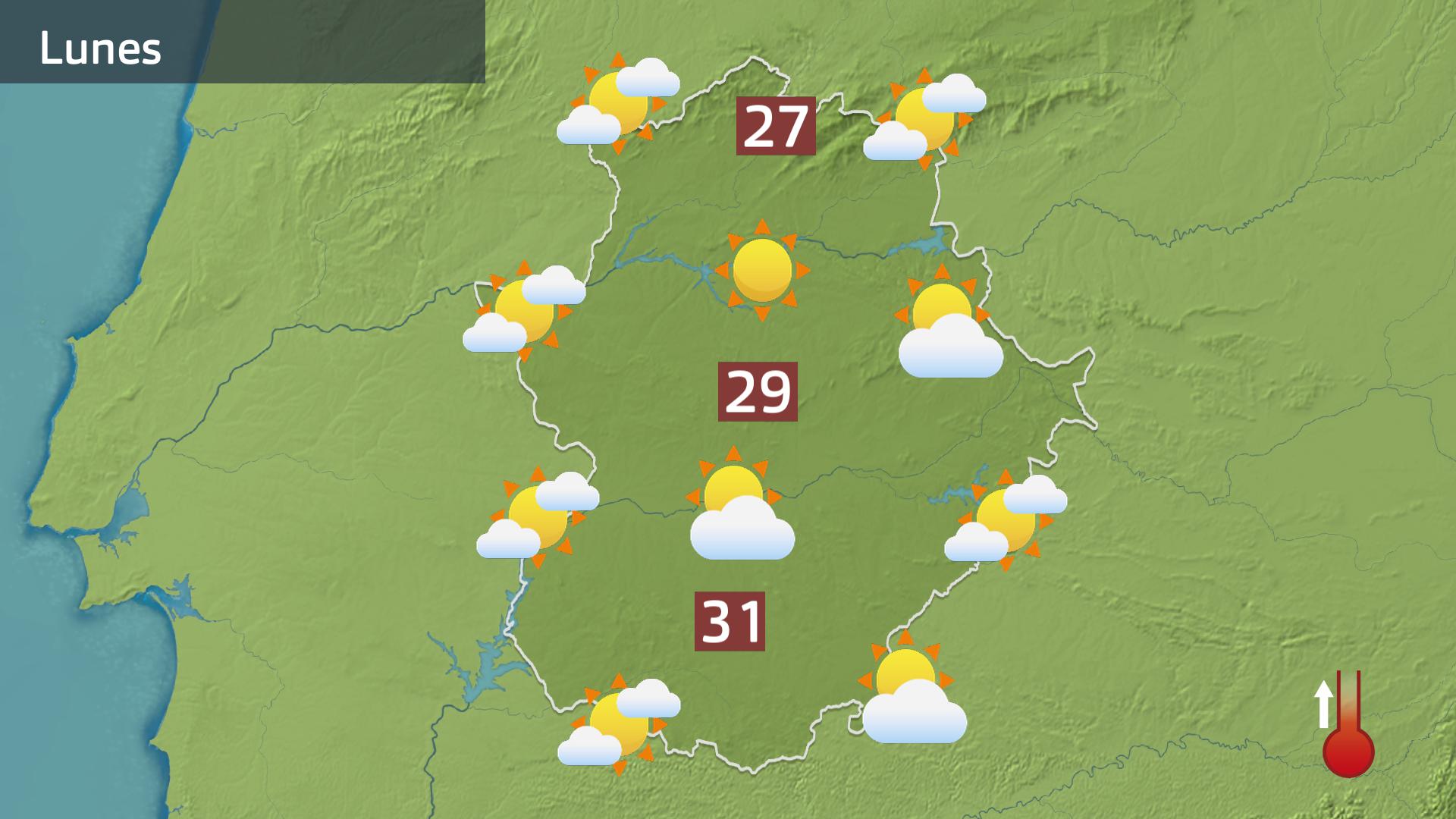 Mapa de previsión para hoy lunes 27 de abril