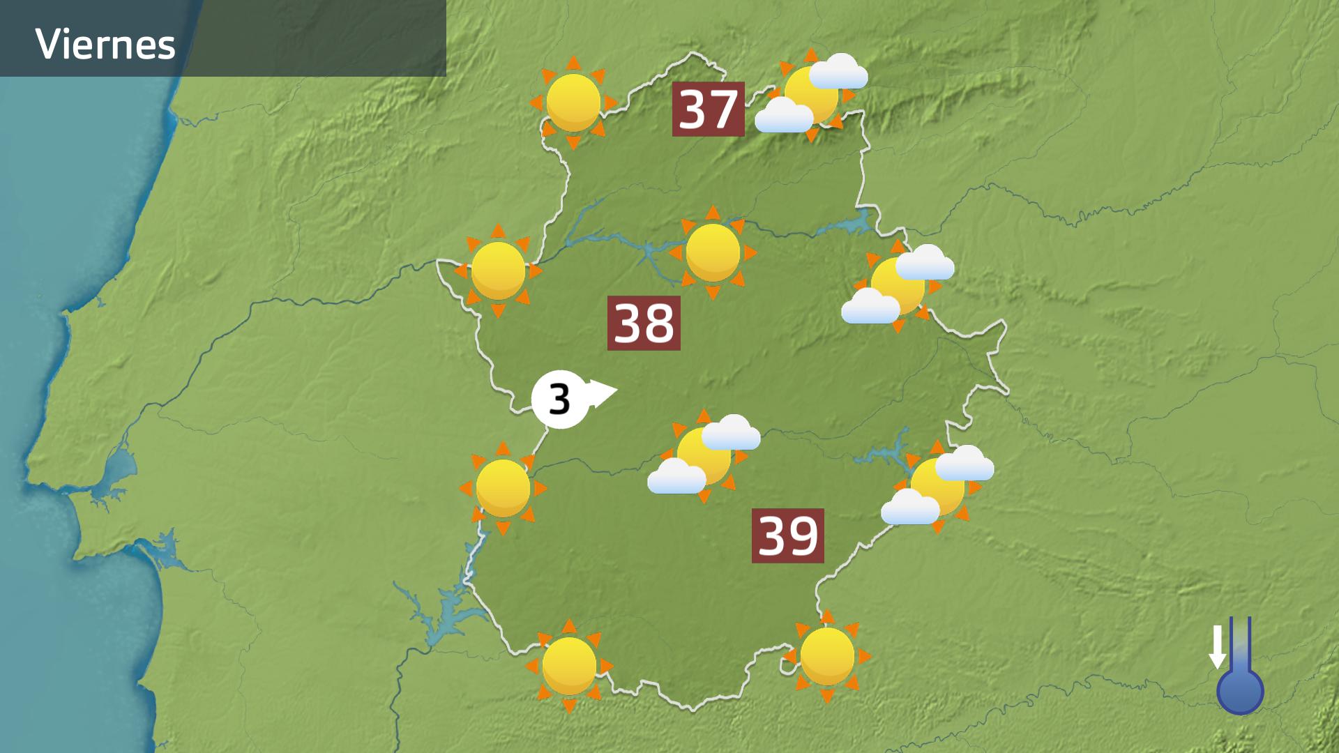 Mapa de previsión para hoy viernes 5 de julio