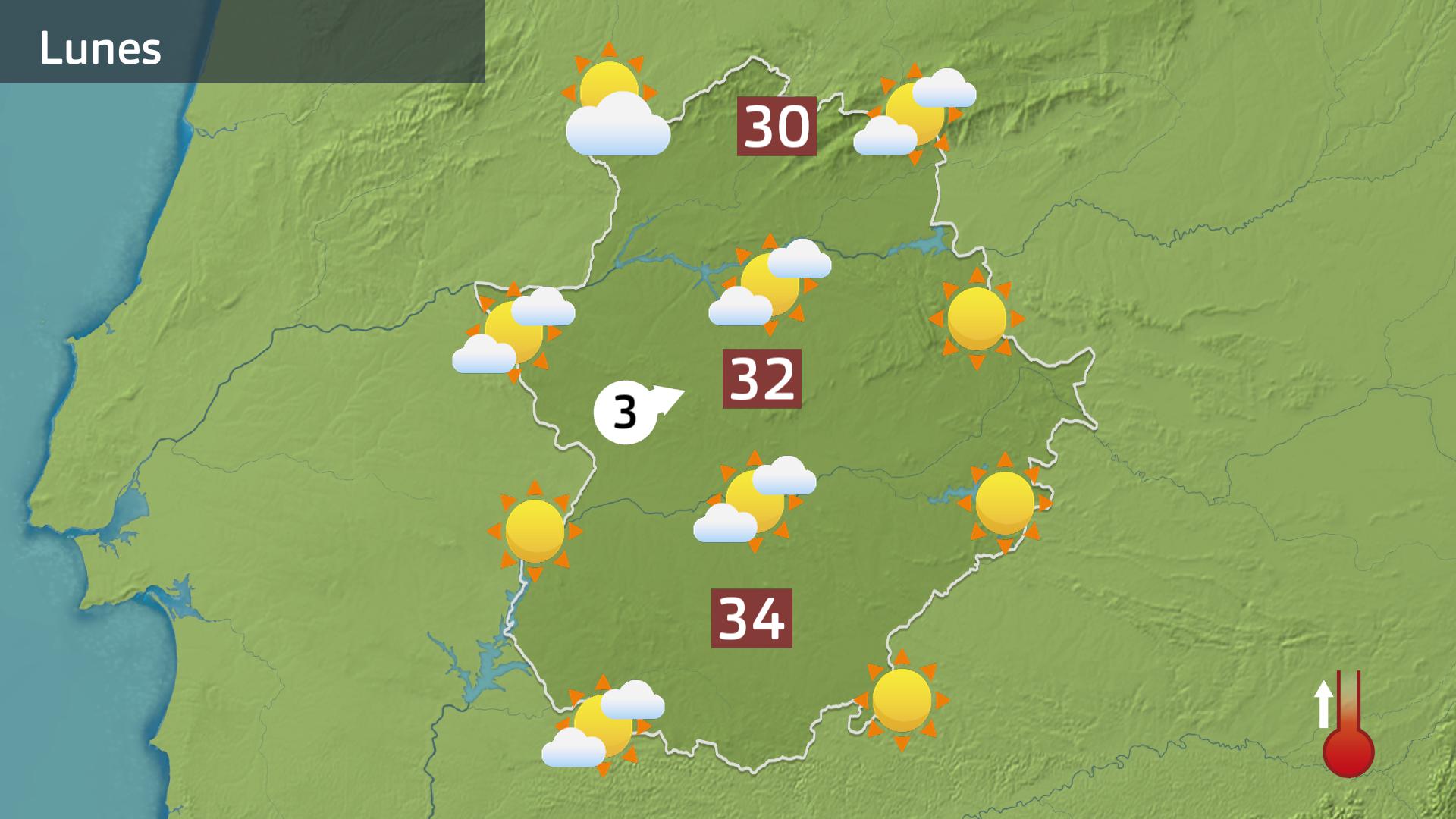 Mapa de previsión para hoy lunes 8 de julio