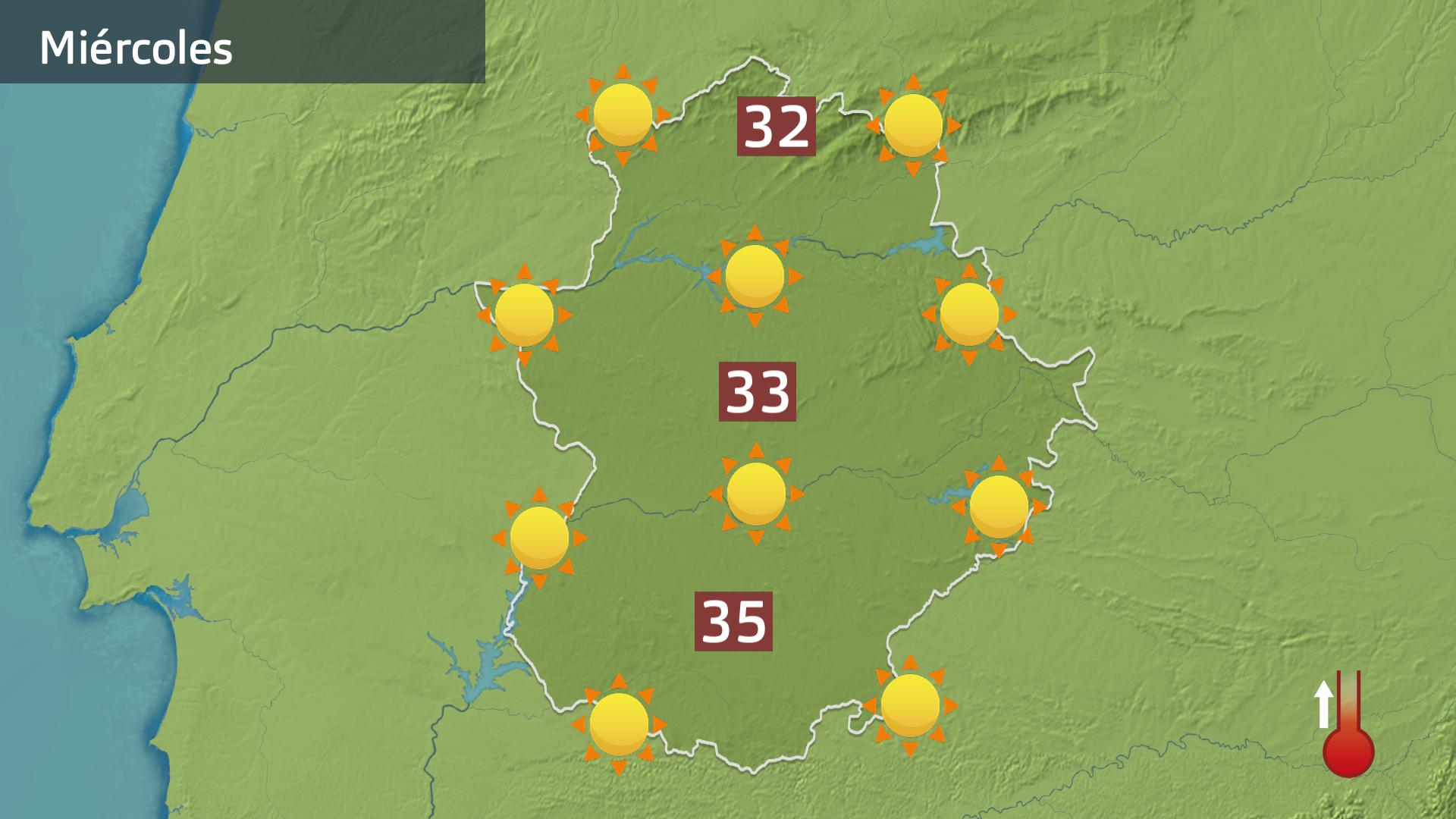 Mapa de previsión para hoy miércoles 10 de julio