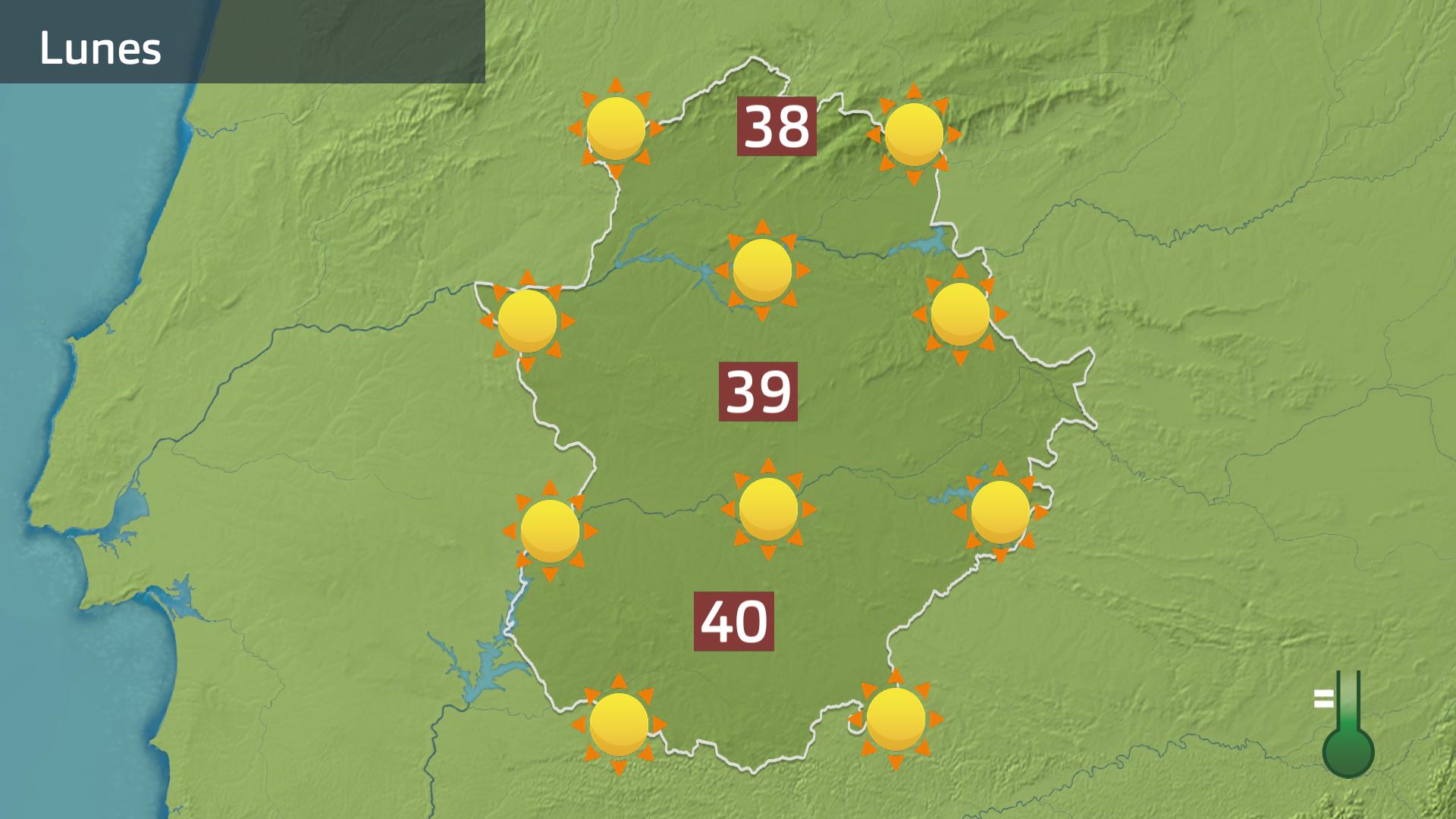 Mapa de previsión para hoy lunes 5 de agosto