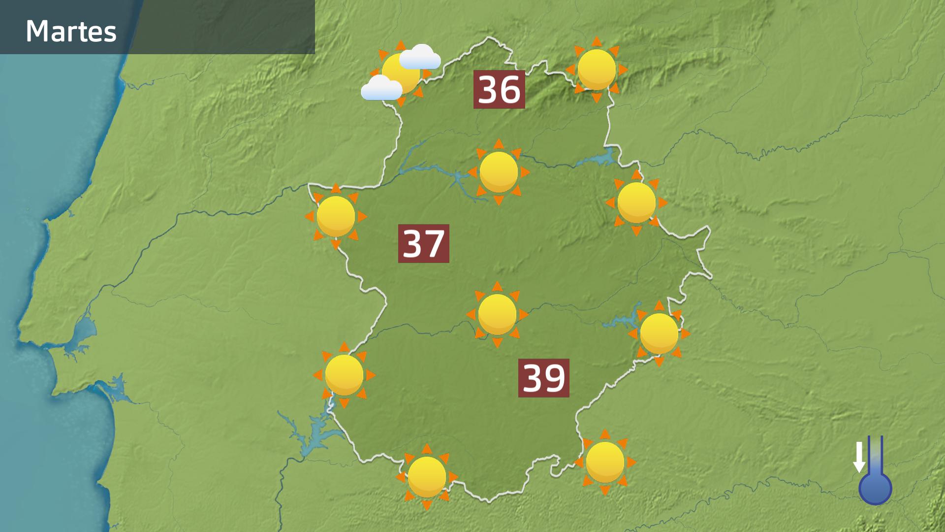 Mapa de previsión para hoy martes 6 de agosto