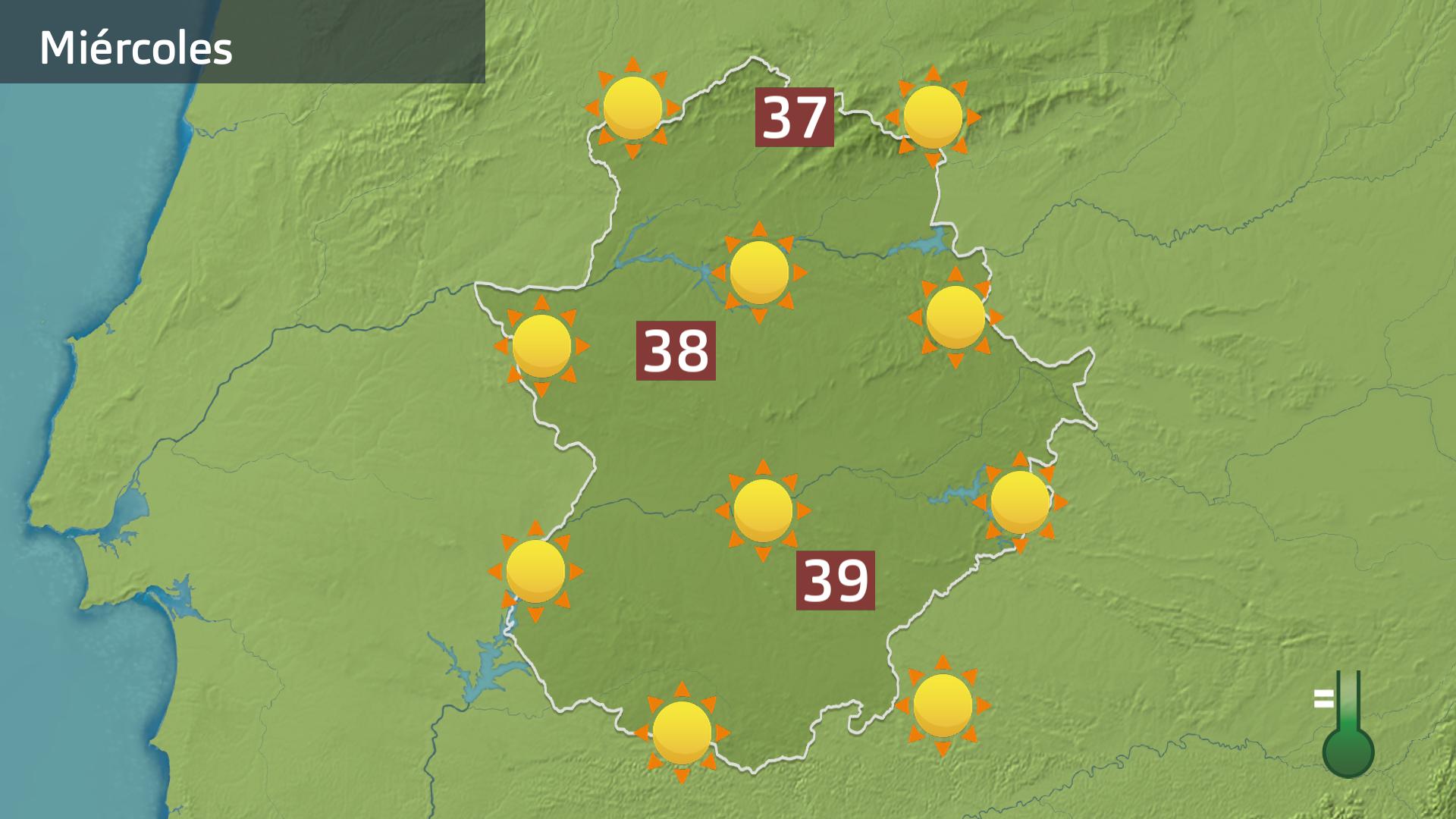 Mapa de previsión para hoy miércoles 7 de agosto