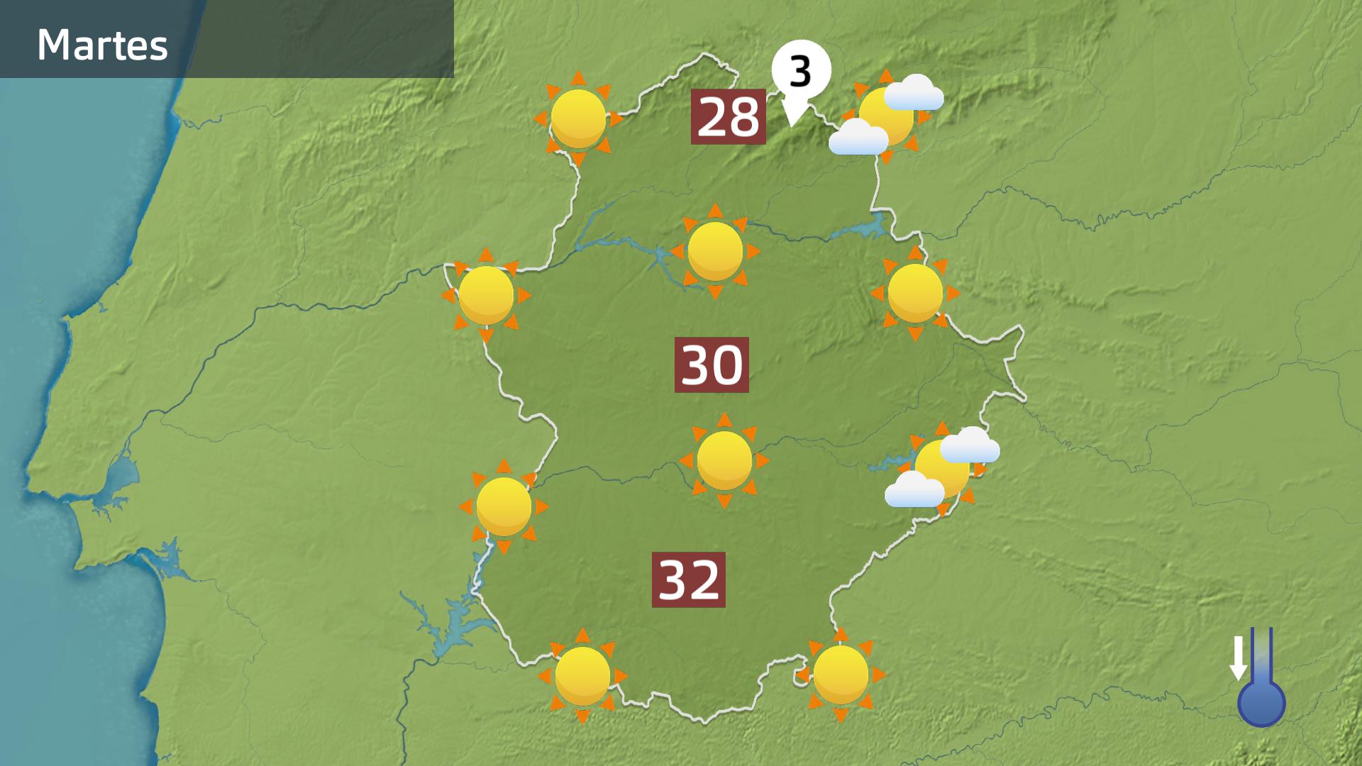 Mapa de previsión para hoy martes 3 de septiembre