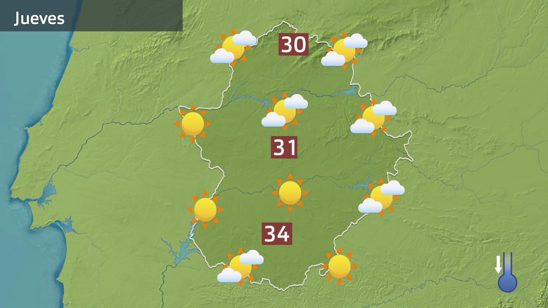 Mapa de previsión para hoy jueves 12 de septiembre