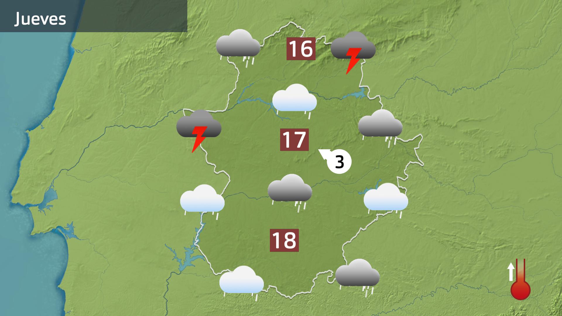 Mapa de previsión para hoy jueves 14 de noviembre