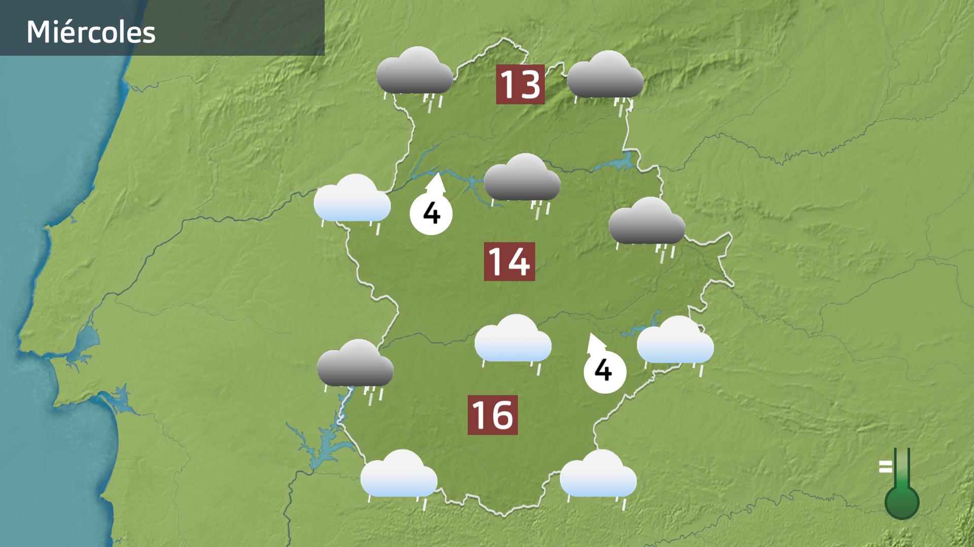 Mapa de previsión para hoy miércoles 8 de enero