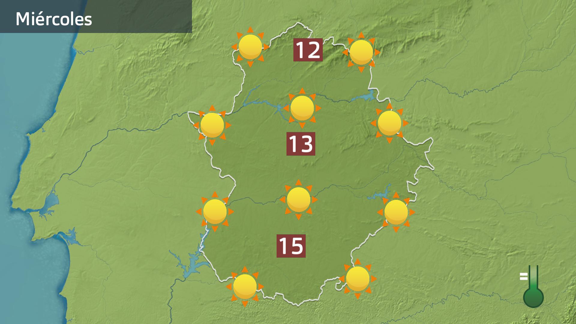 Mapa de previsión para hoy miércoles 15 de enero