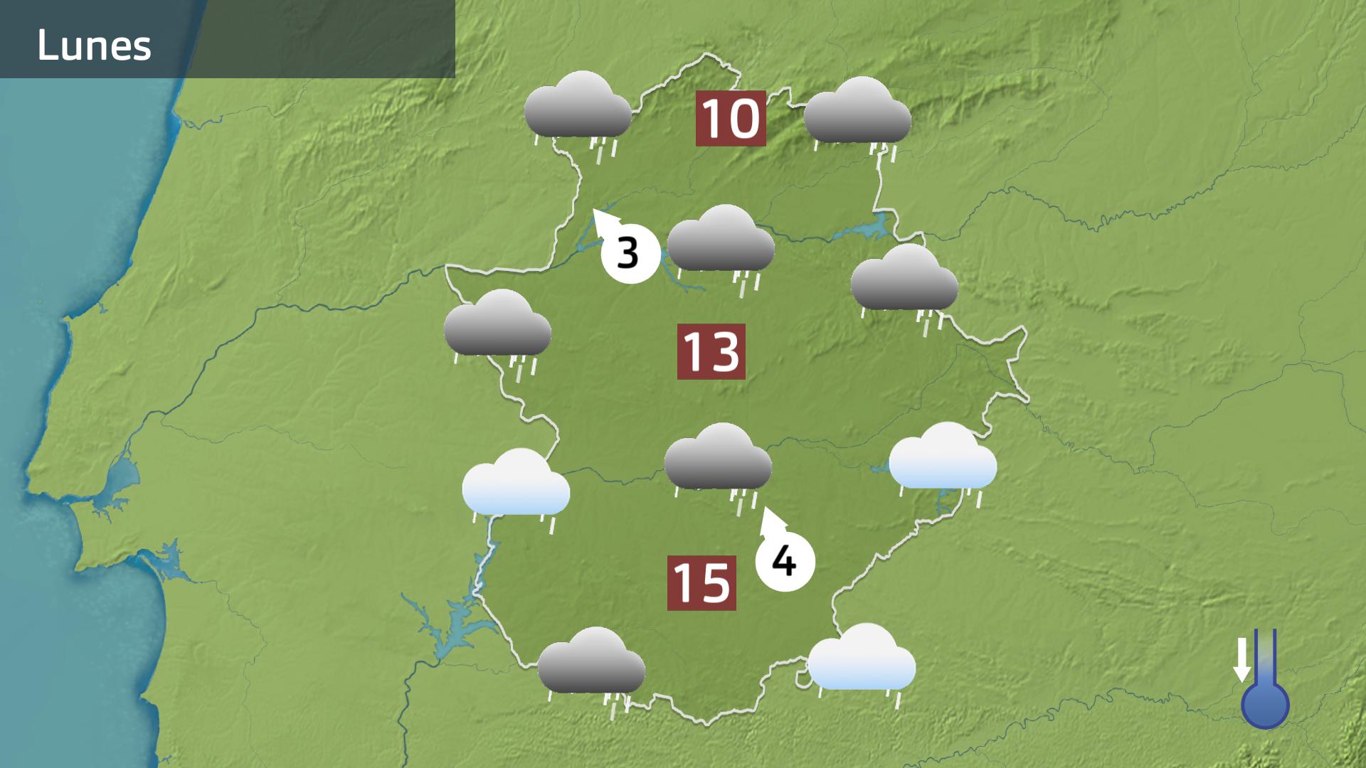 Mapa de previsión para hoy lunes 20 de enero