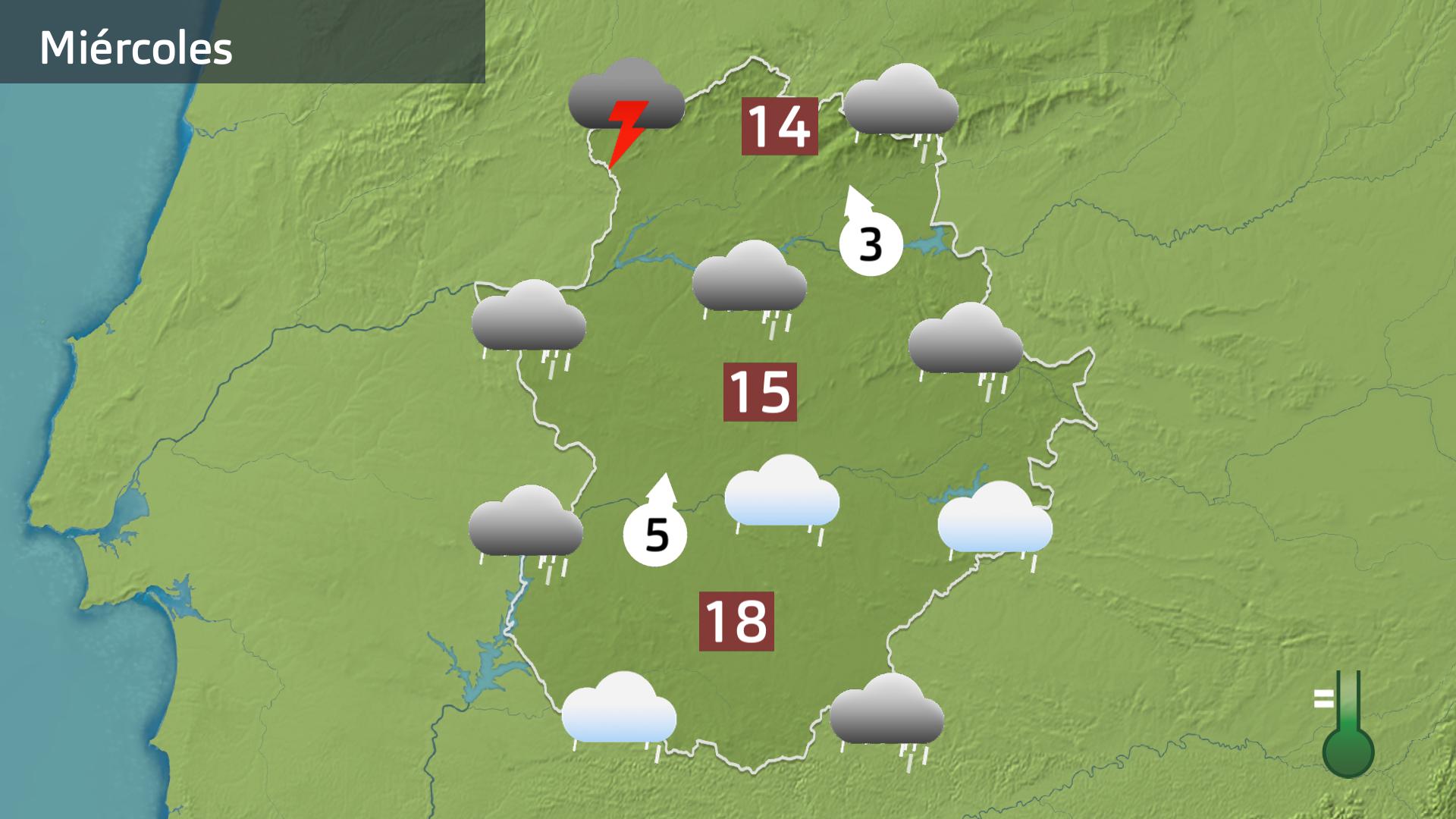 Mapa de previsión para hoy miércoles 22 de enero