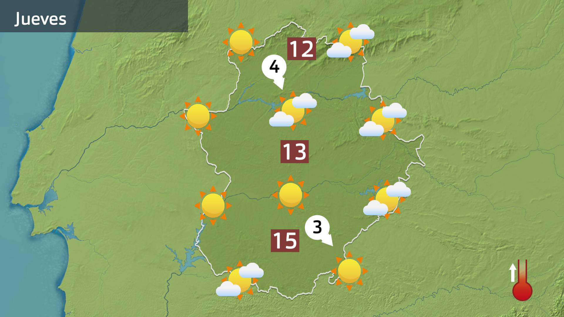 Mapa de previsión para hoy jueves 30 de enero