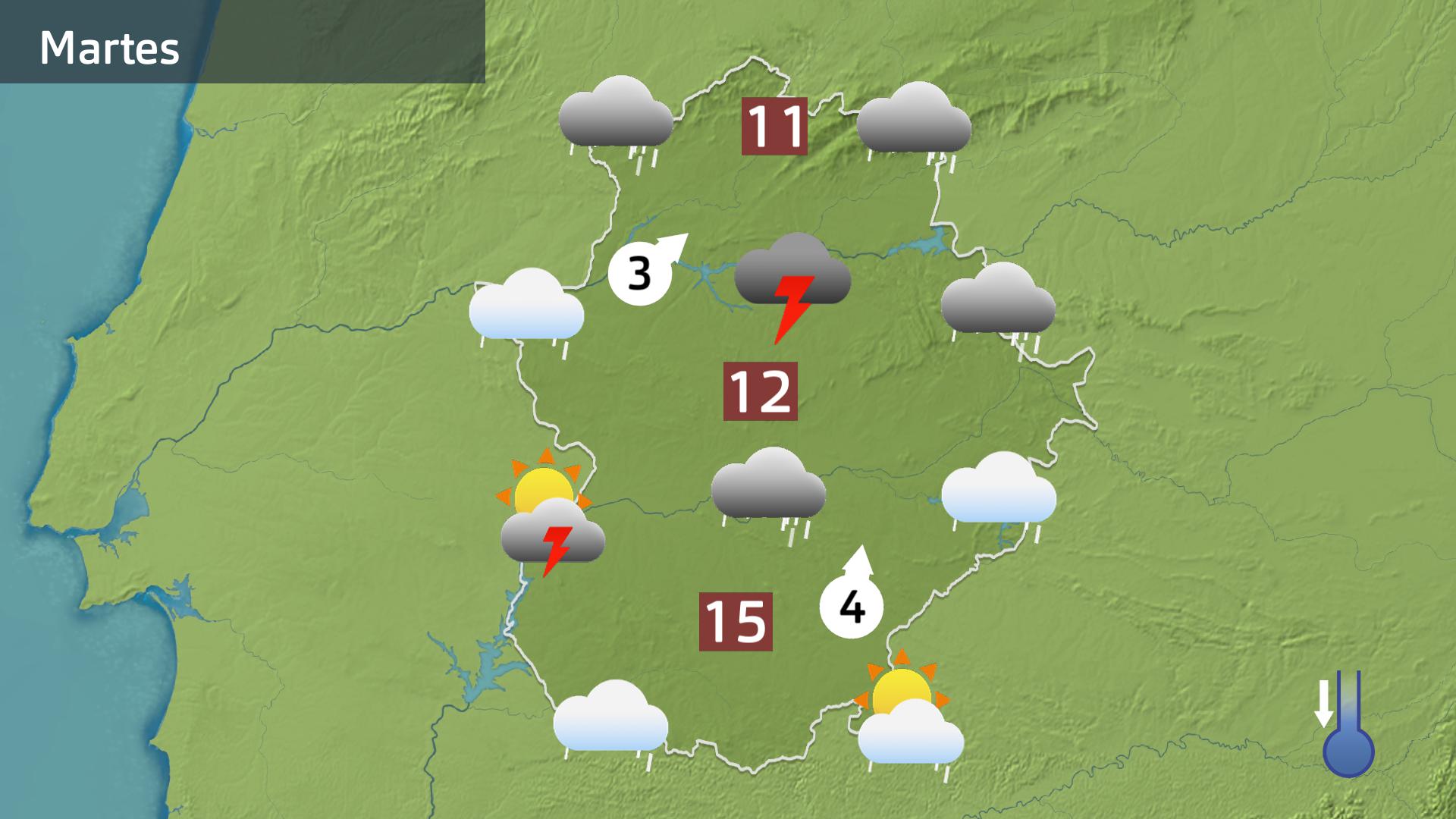 Mapa de previsión para hoy martes 11 de febrero