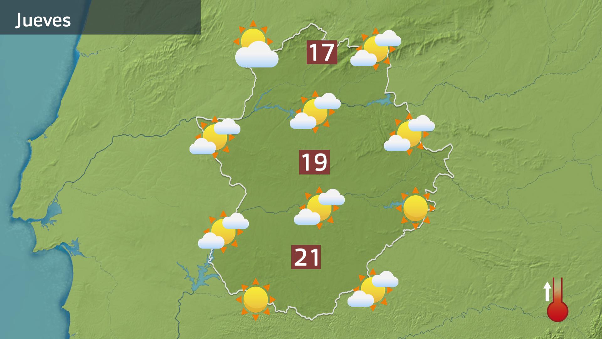 Mapa de previsión para hoy jueves 20 de febrero