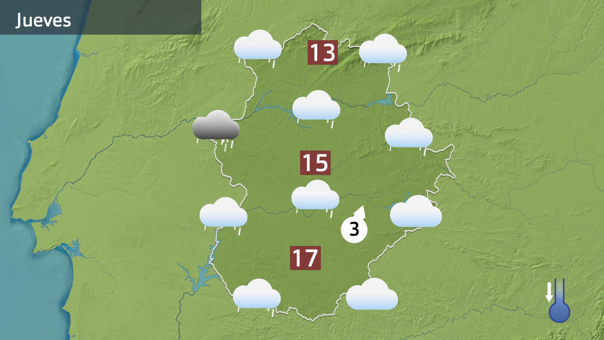 Mapa de previsión para hoy jueves 27 de febrero