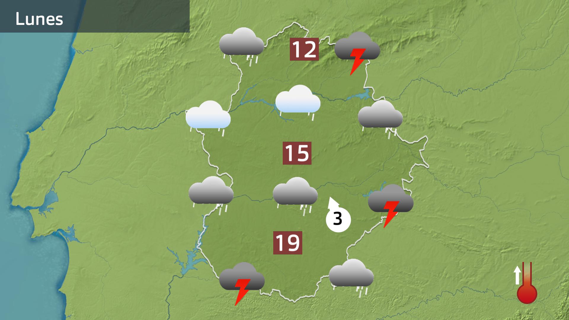 Mapa de previsión para hoy lunes 17 de marzo