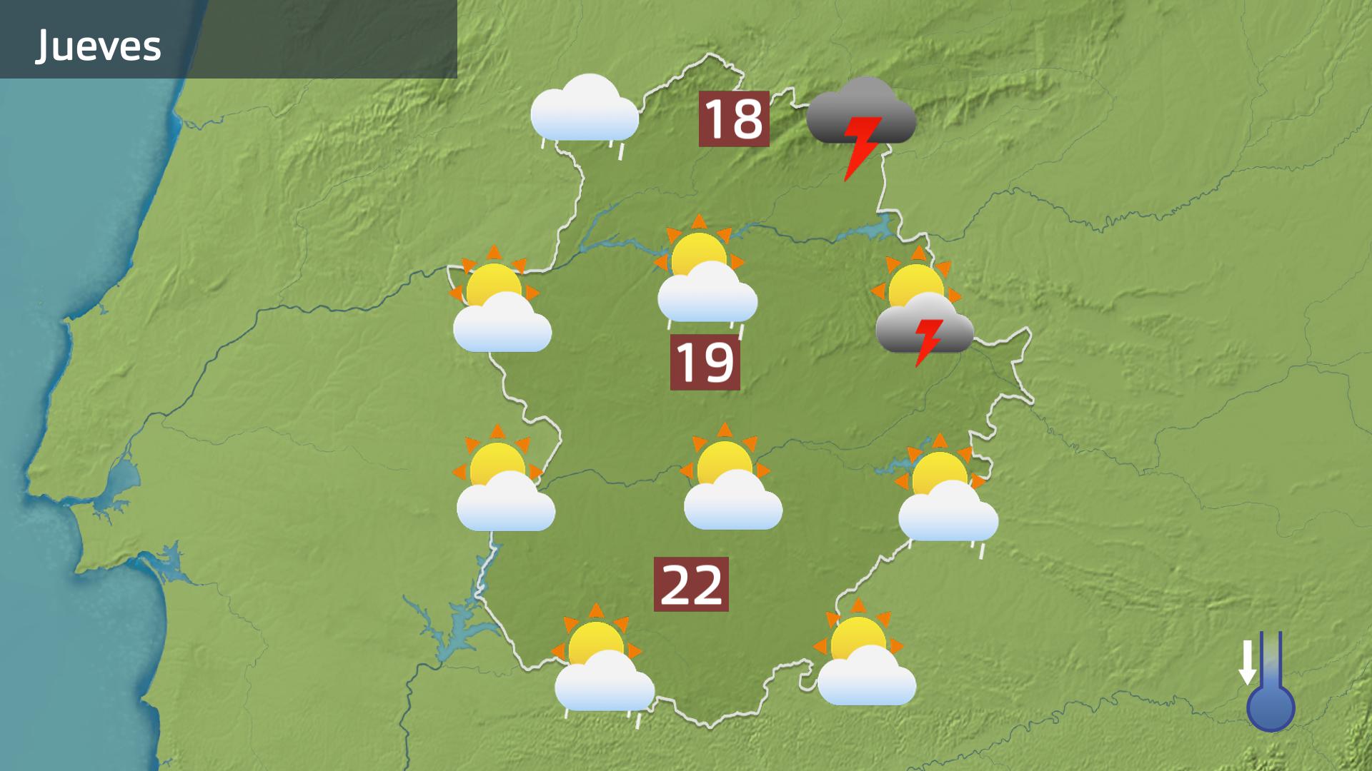 Mapa de previsión para hoy jueves 8 de mayo