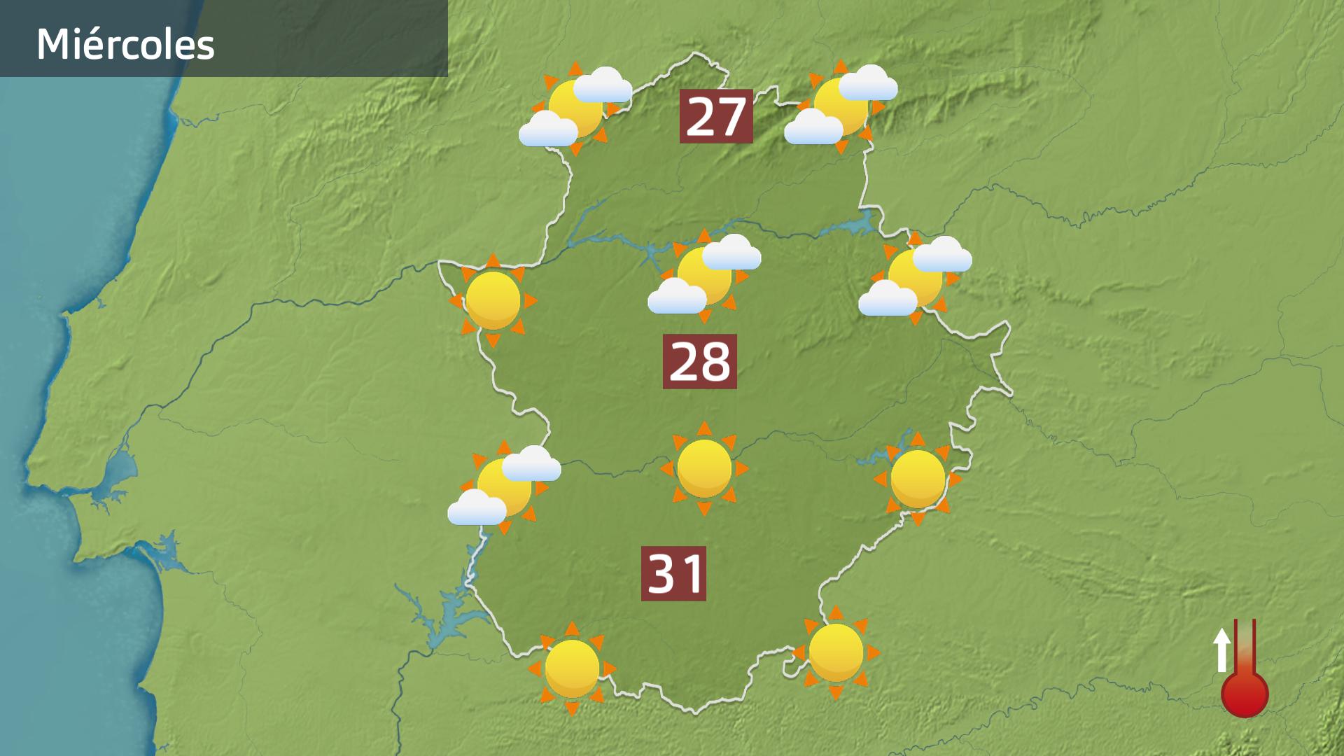 Mapa de previsión para hoy miércoles 21 de mayo