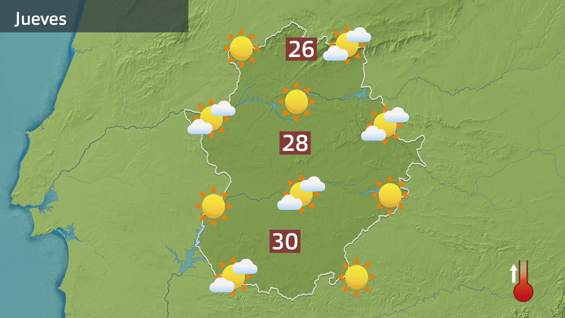 Mapa de previsión para hoy jueves 5 de junio
