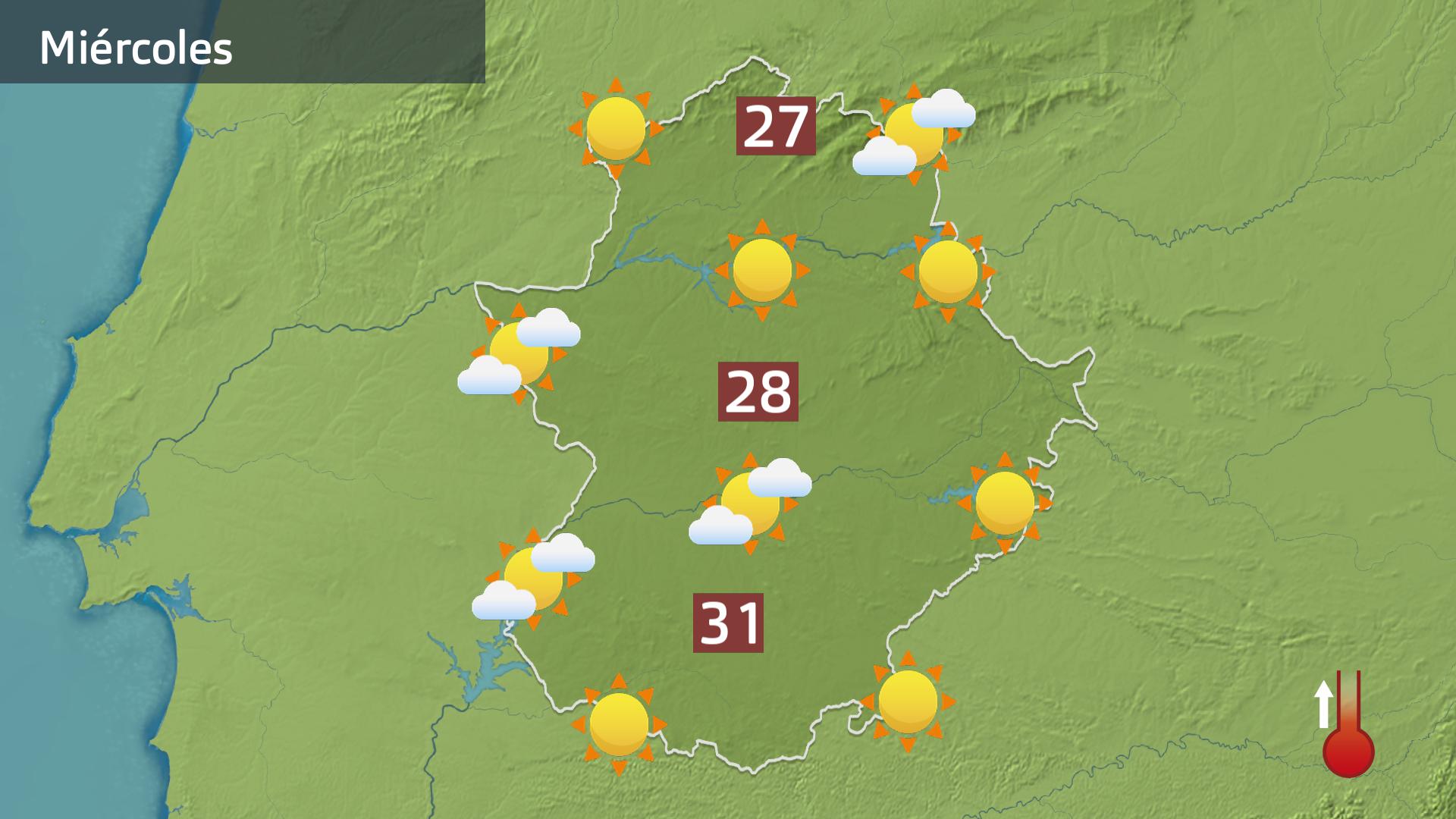 Mapa de previsión para hoy miércoles 25 de junio