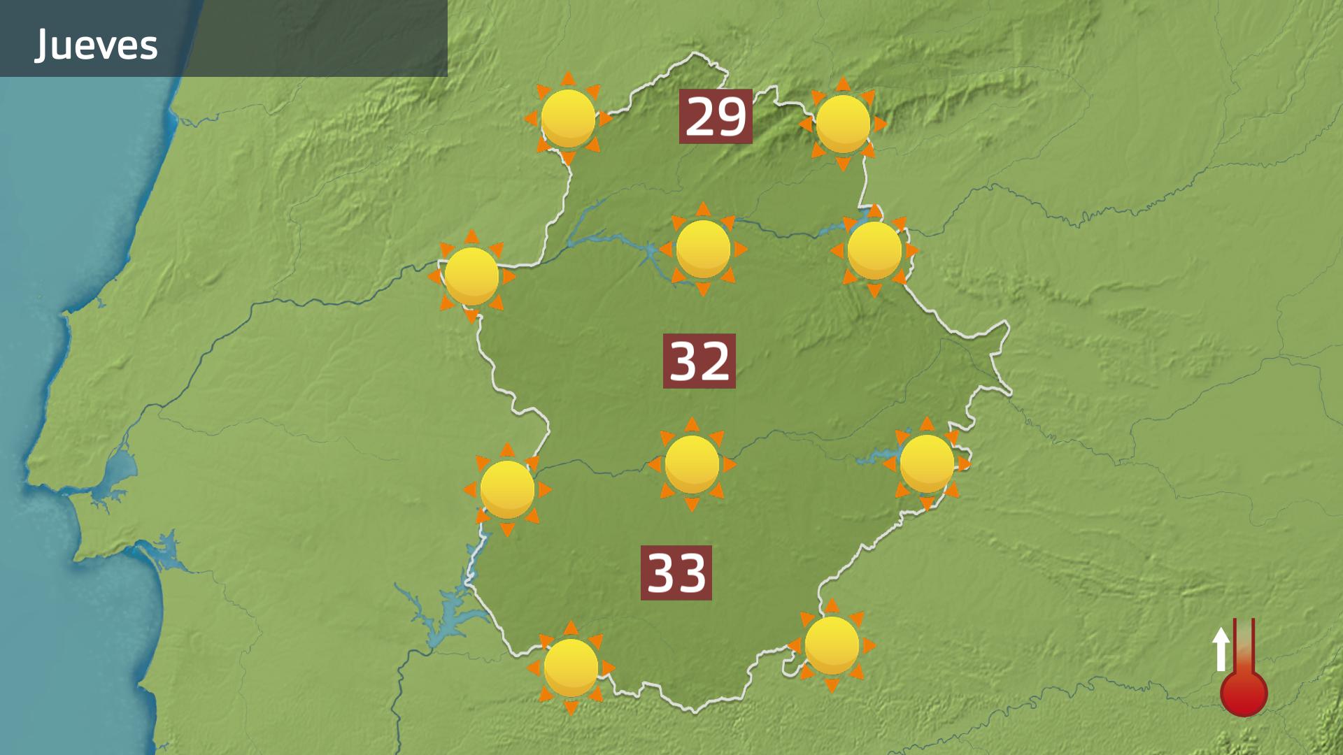 Mapa de previsión para hoy jueves 26 de junio